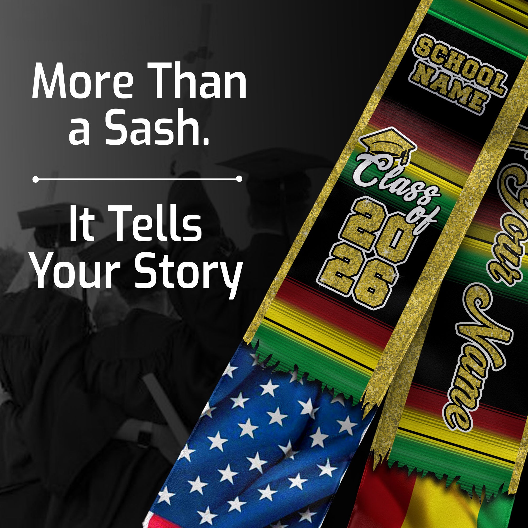 Customized Ethiopia Graduation Stole Featuring Ethiopian Flag Heritage Style, Graduation Sash Class of 2026