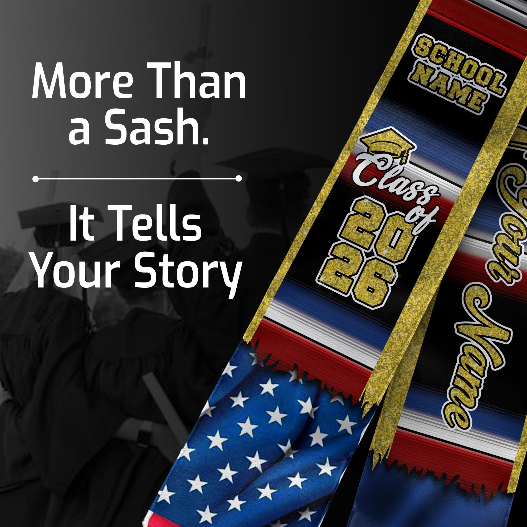 Customized France Graduation Stole with French Flag Inspired Accents, Graduation Sash for Class of 2026