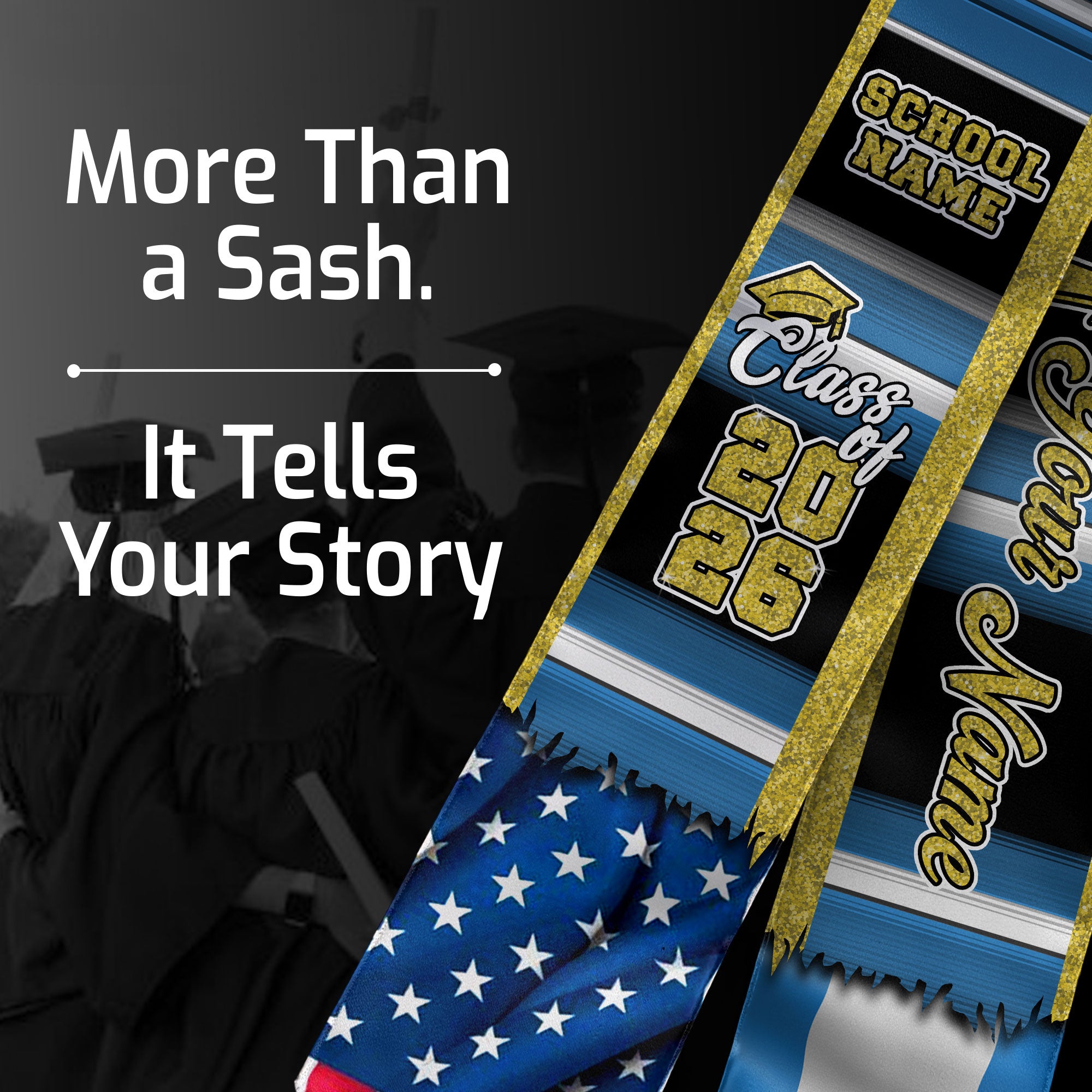 Customized Honduras Graduation Stole Featuring Honduran Flag Design, Graduation Sash for Class of 2026