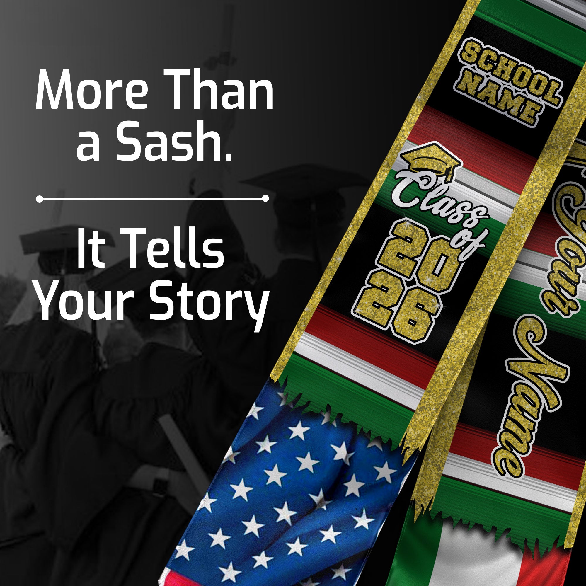 Customized Hungary Graduation Stole with Hungarian Flag Heritage Accents, Graduation Sash Class of 2026