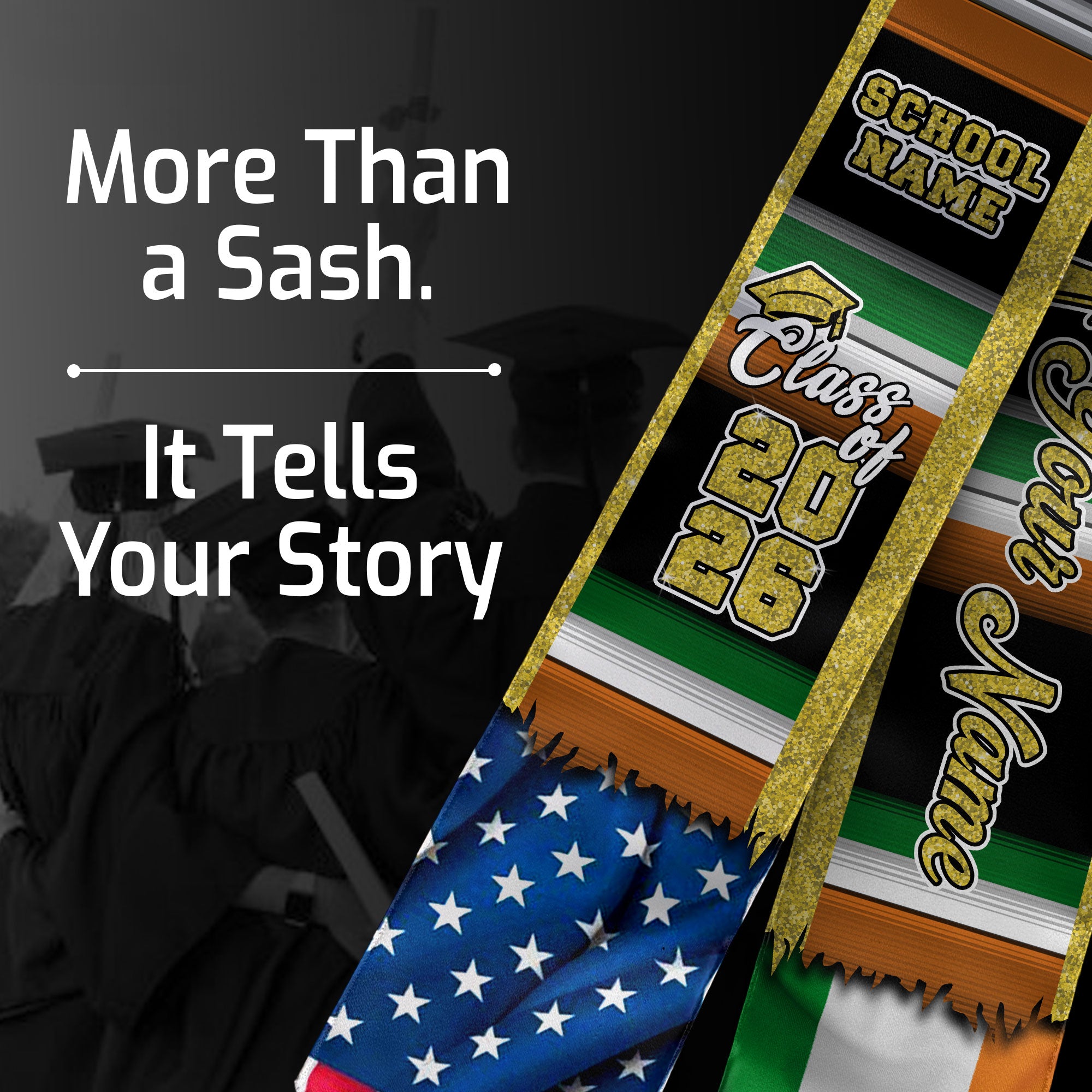 Customized India Graduation Stole Highlighting Indian Flag Inspired Style, Graduation Sash for 2026