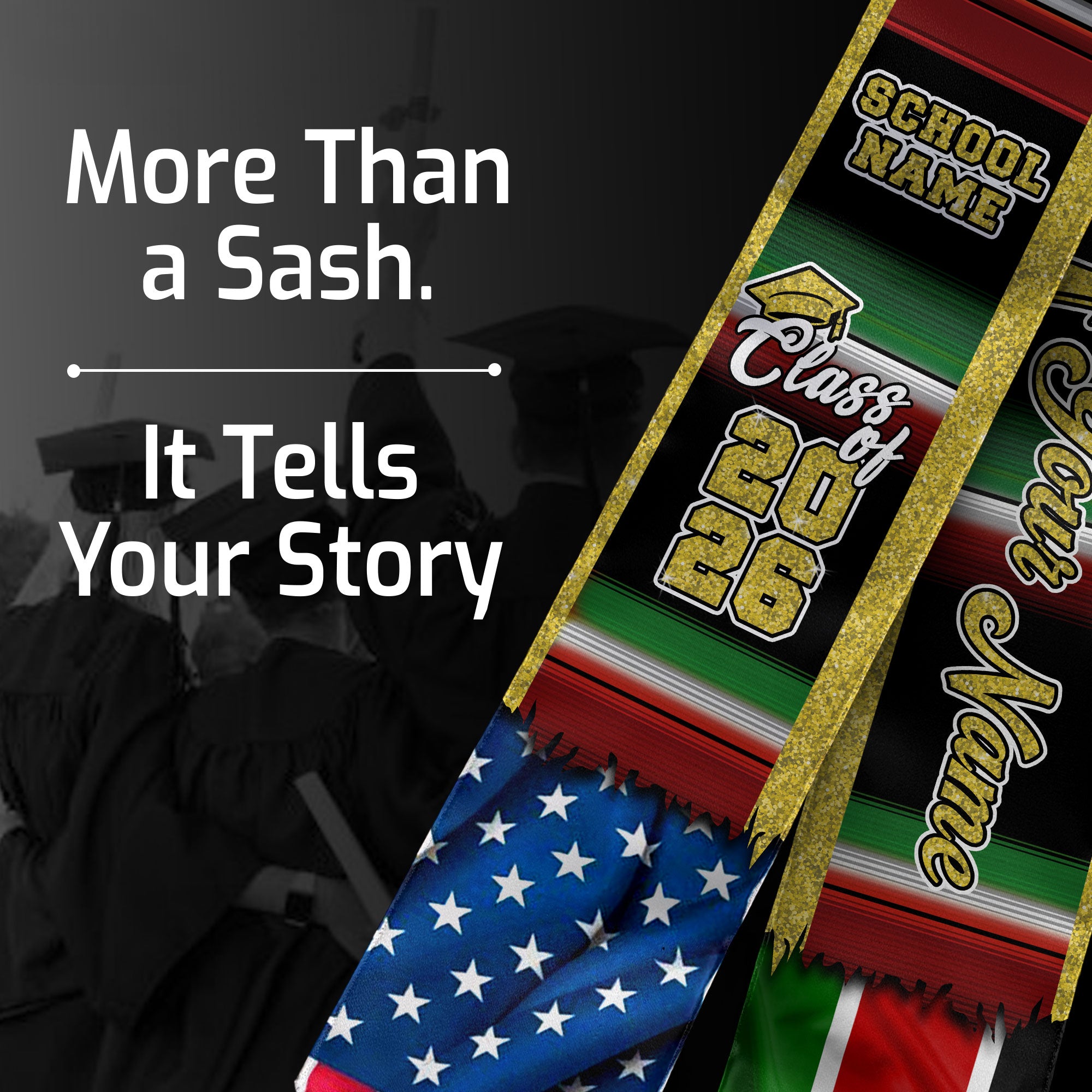 Customized Kenya Graduation Stole with Kenyan Flag Inspired Design, Graduation Sash for Class of 2026