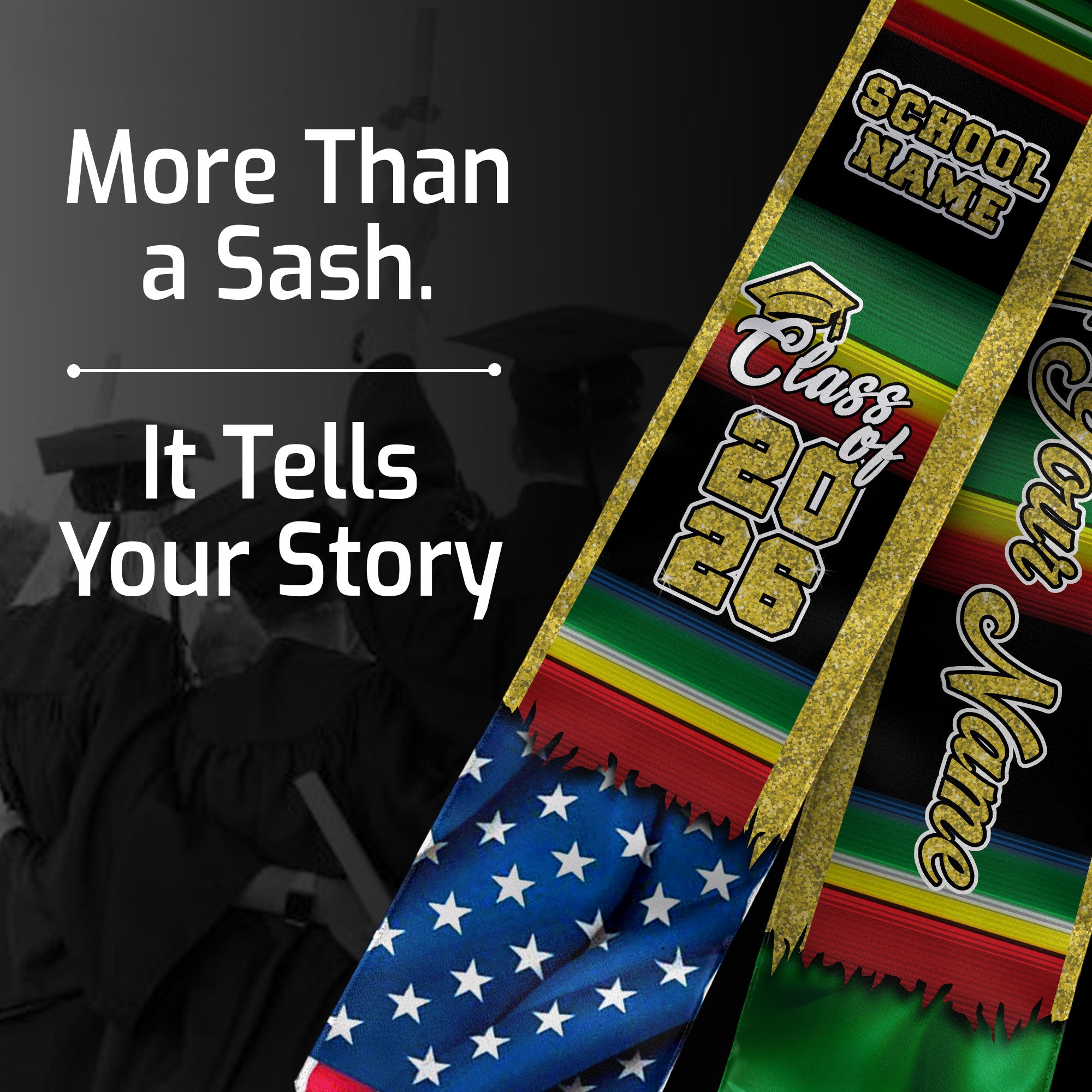 Customized Portugal Graduation Stole Showcasing Portuguese Flag Design, Graduation Sash Class of 2026