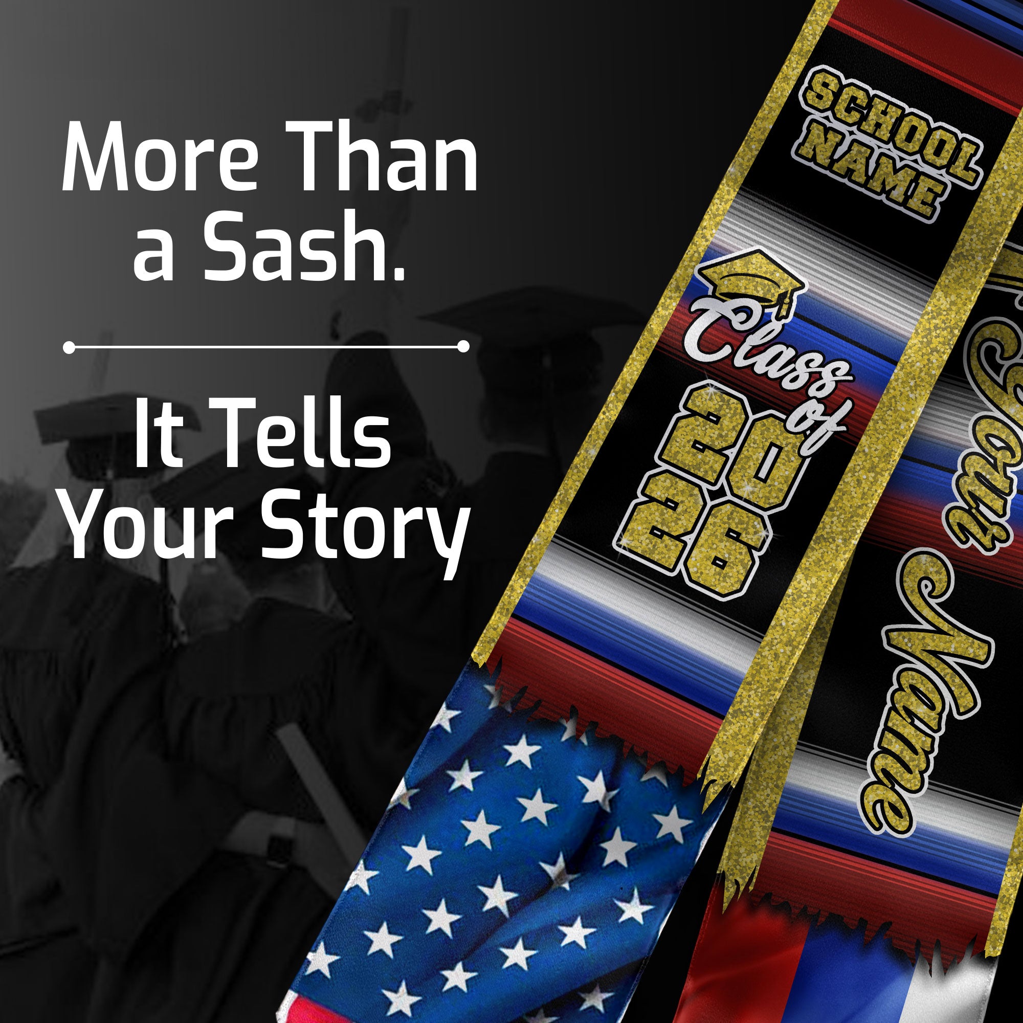 Customized Russia Graduation Stole with Russian Flag Inspired Accents, Graduation Sash for Class of 2026