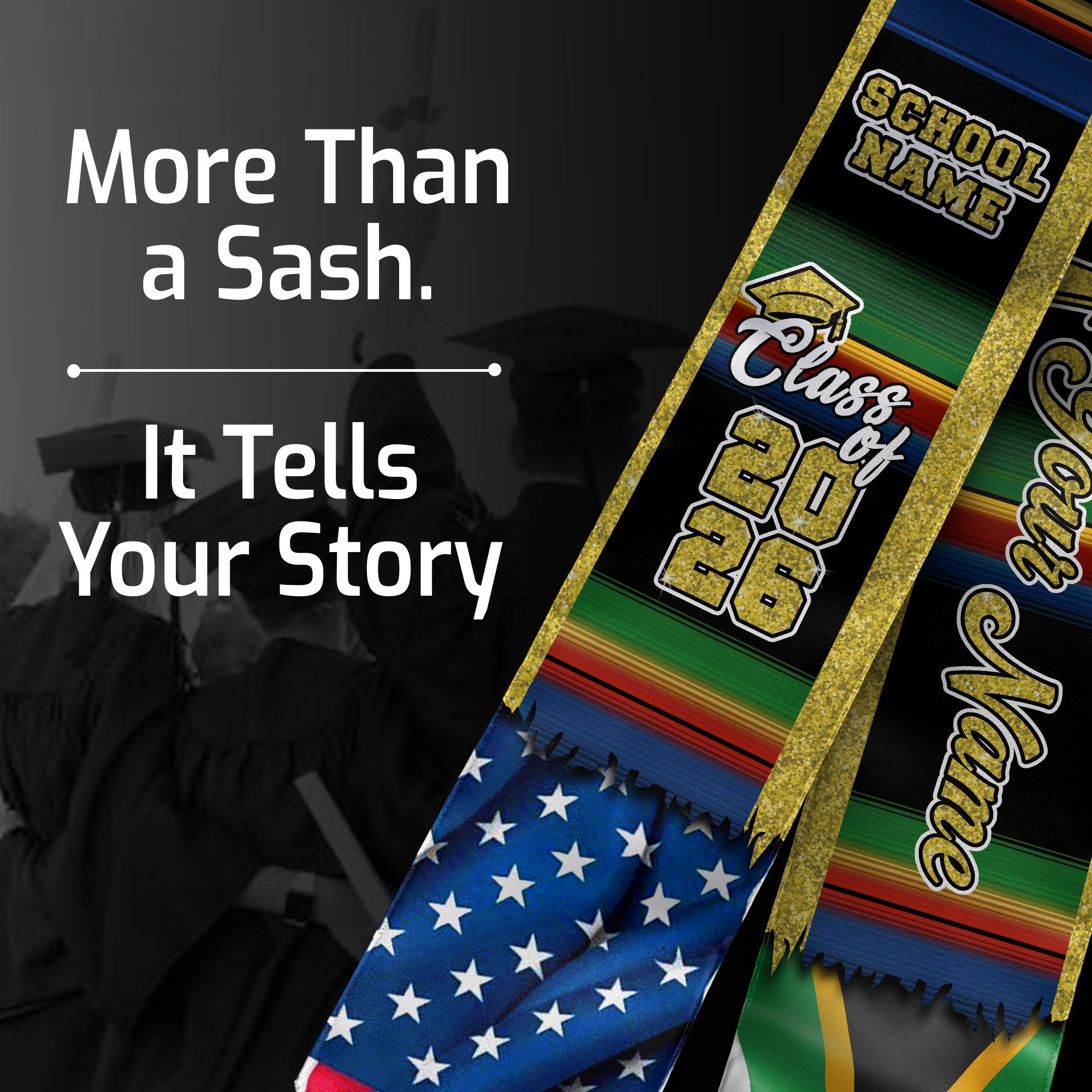 Customized South Africa Graduation Stole Featuring National Flag Heritage Style, Graduation Sash Class of 2026