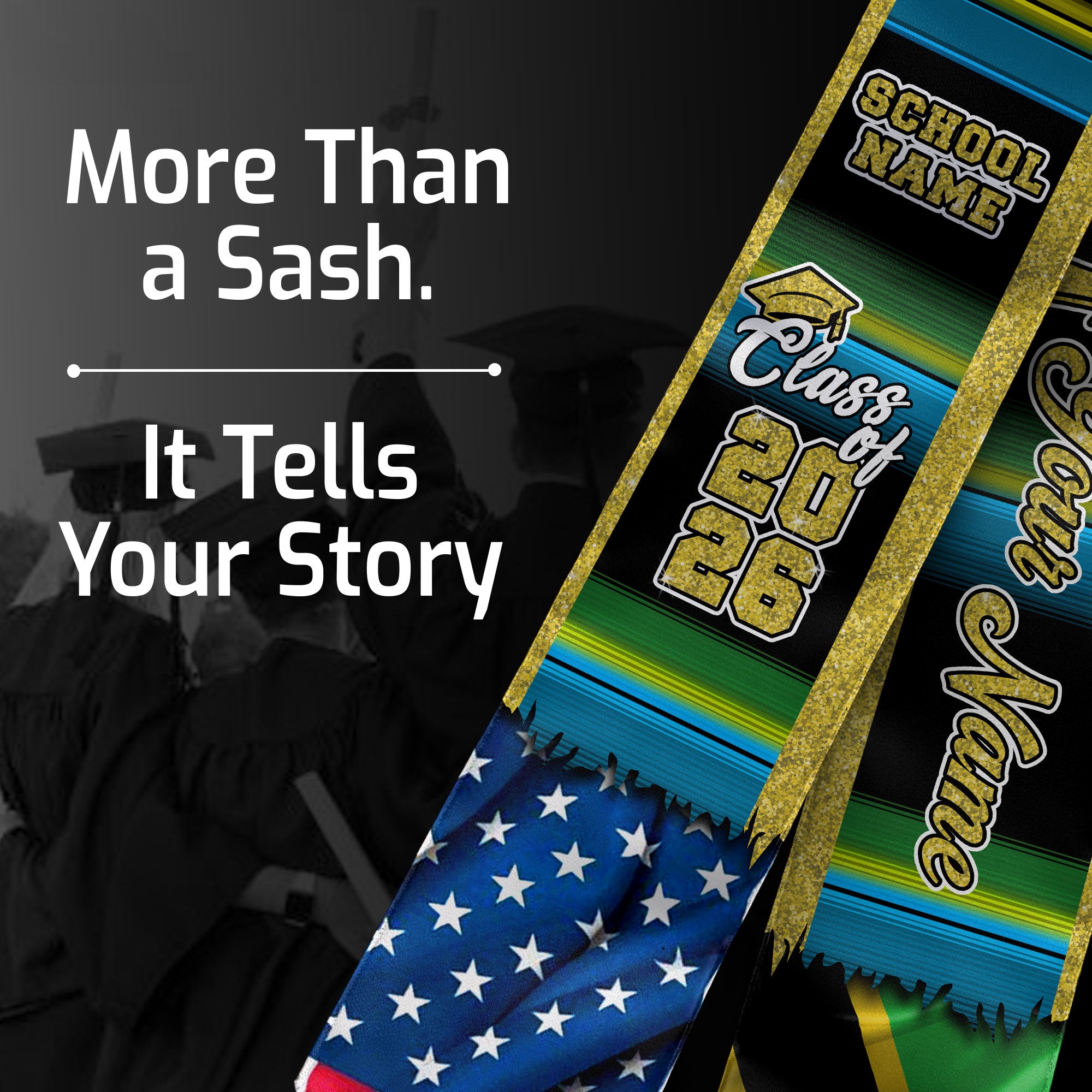 Customized Tanzania Graduation Stole Featuring Tanzanian Flag Design, Graduation Sash for Class of 2026