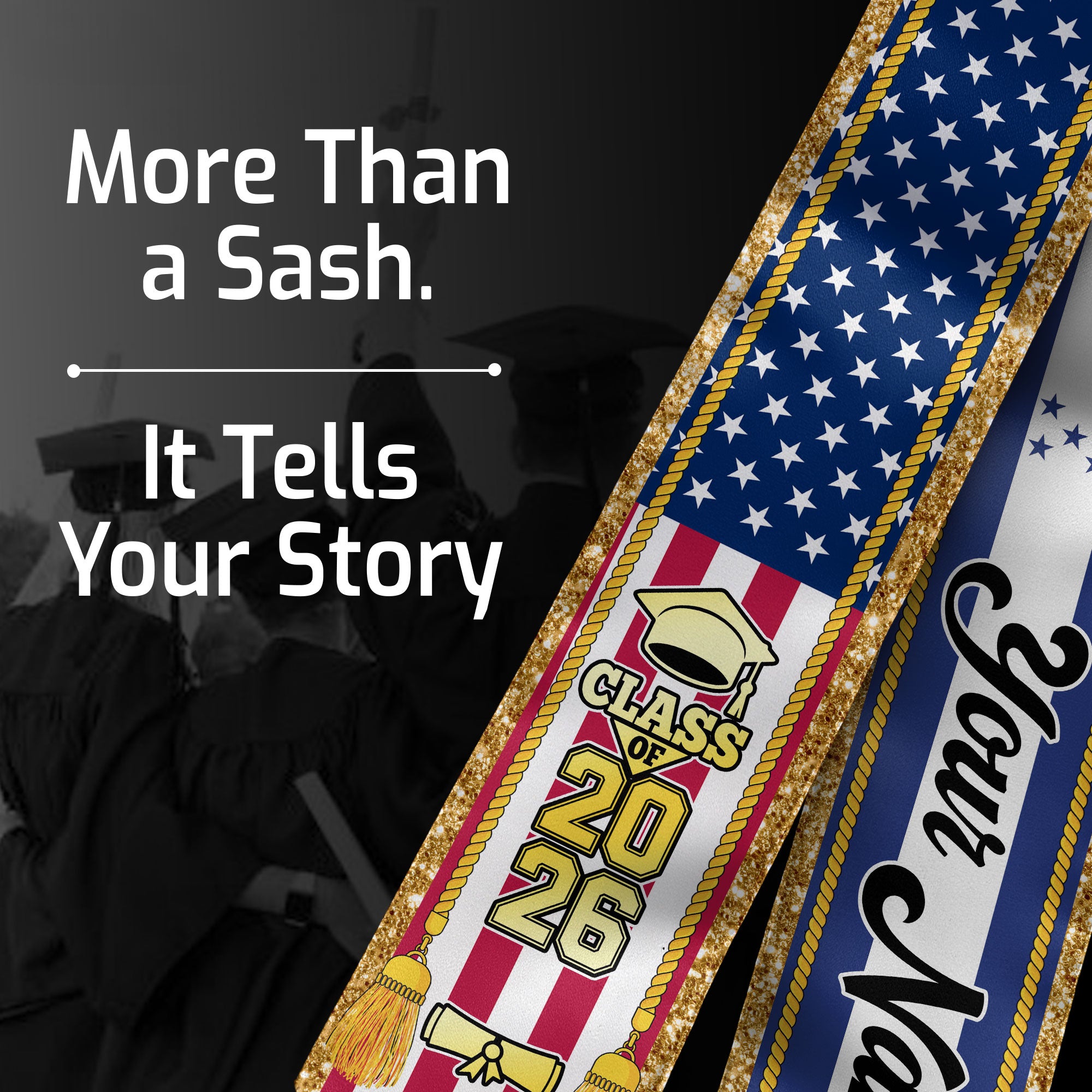 Customized Honduras Graduation Stole with Honduran Flag Emblem, Graduation Sash for Class of 2026