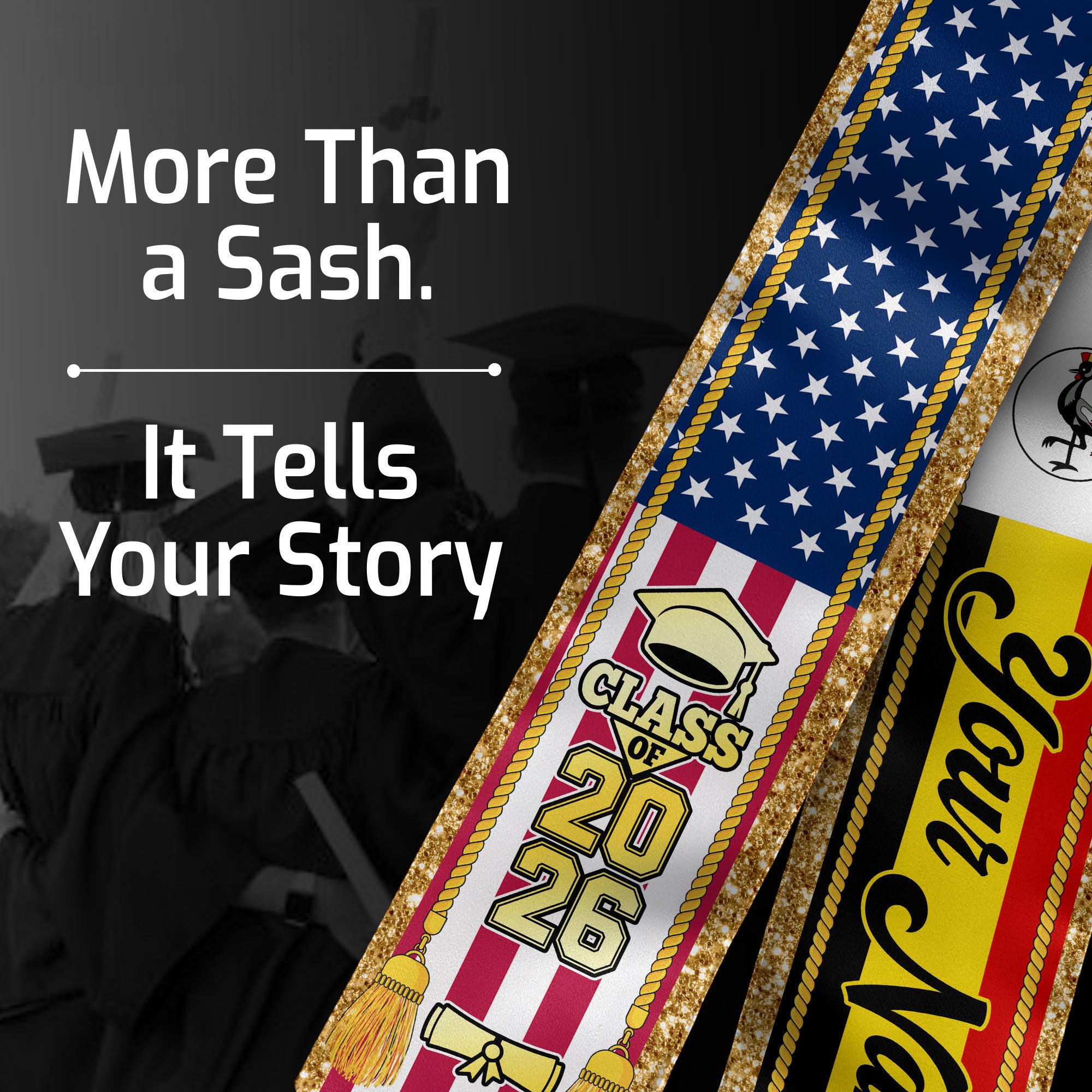 Customized Uganda Graduation Stole with Ugandan Flag Emblem, Graduation Sash for Class of 2026