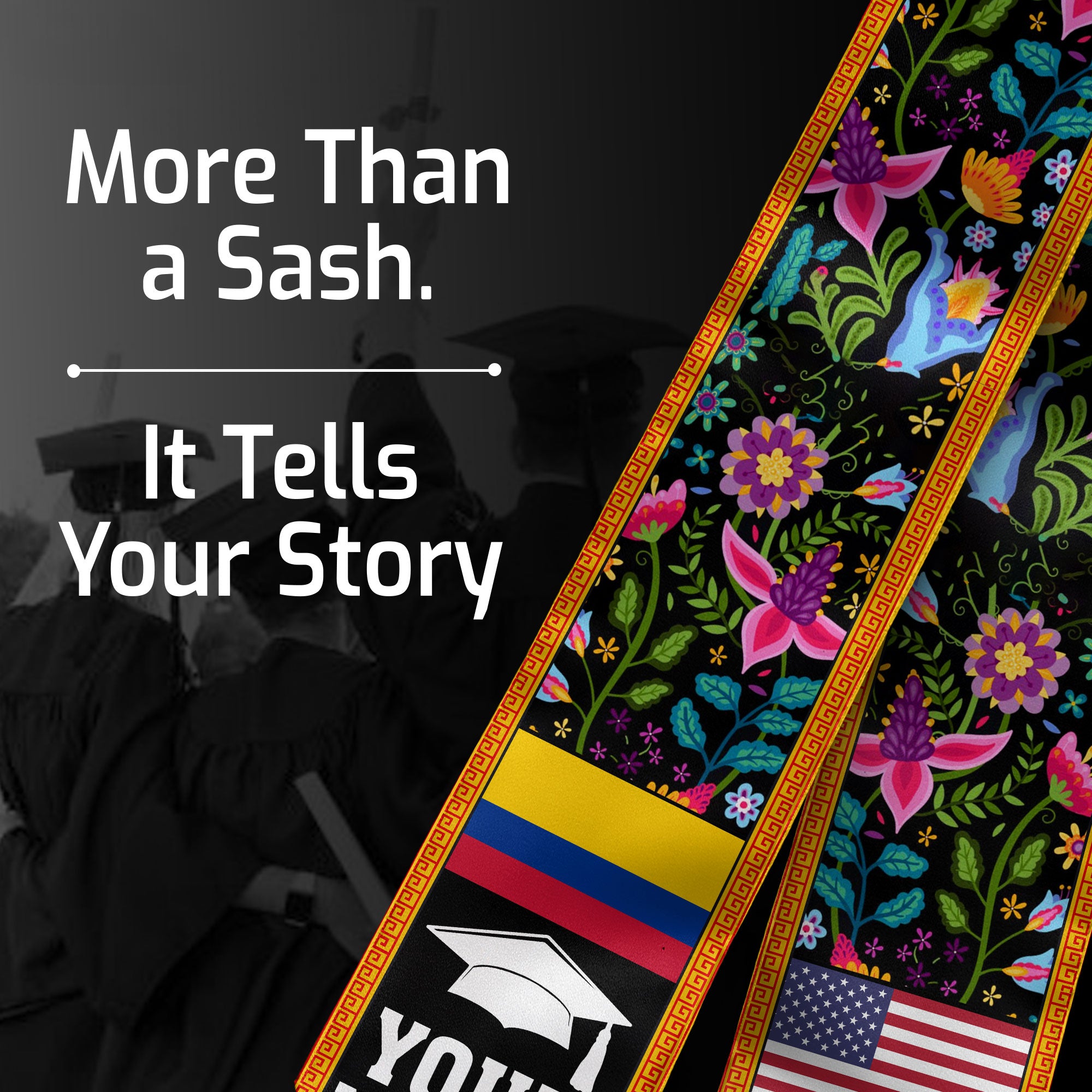 Customized Colombia Graduation Stole, Colombia Custom, Colombian Flag Stole, Custom Graduation Sash 2026, Class of 2026