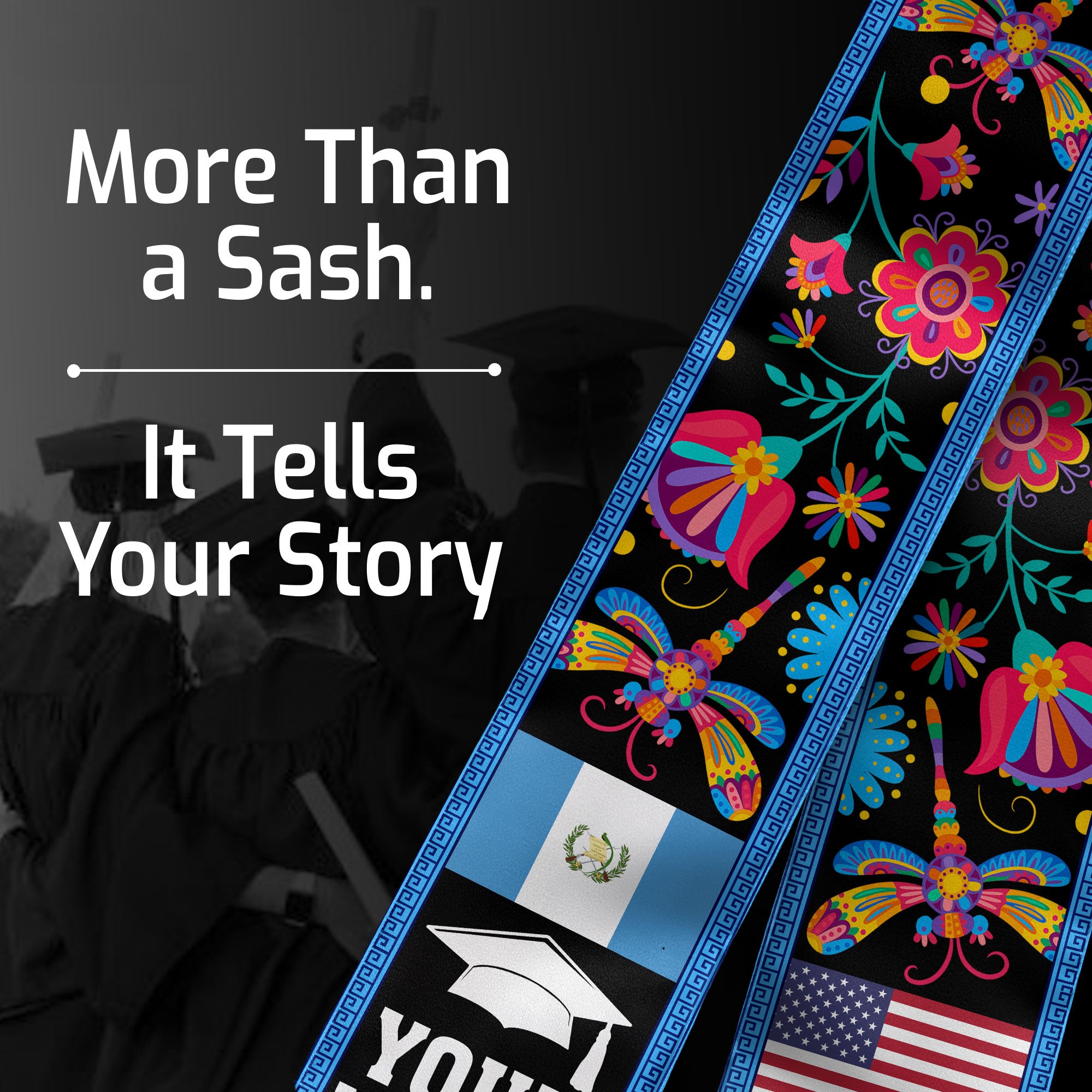 Customized Guatemala Graduation Stole, Guatemalan Flag Stole, Custom Graduation Sash 2026, Class Of 2026