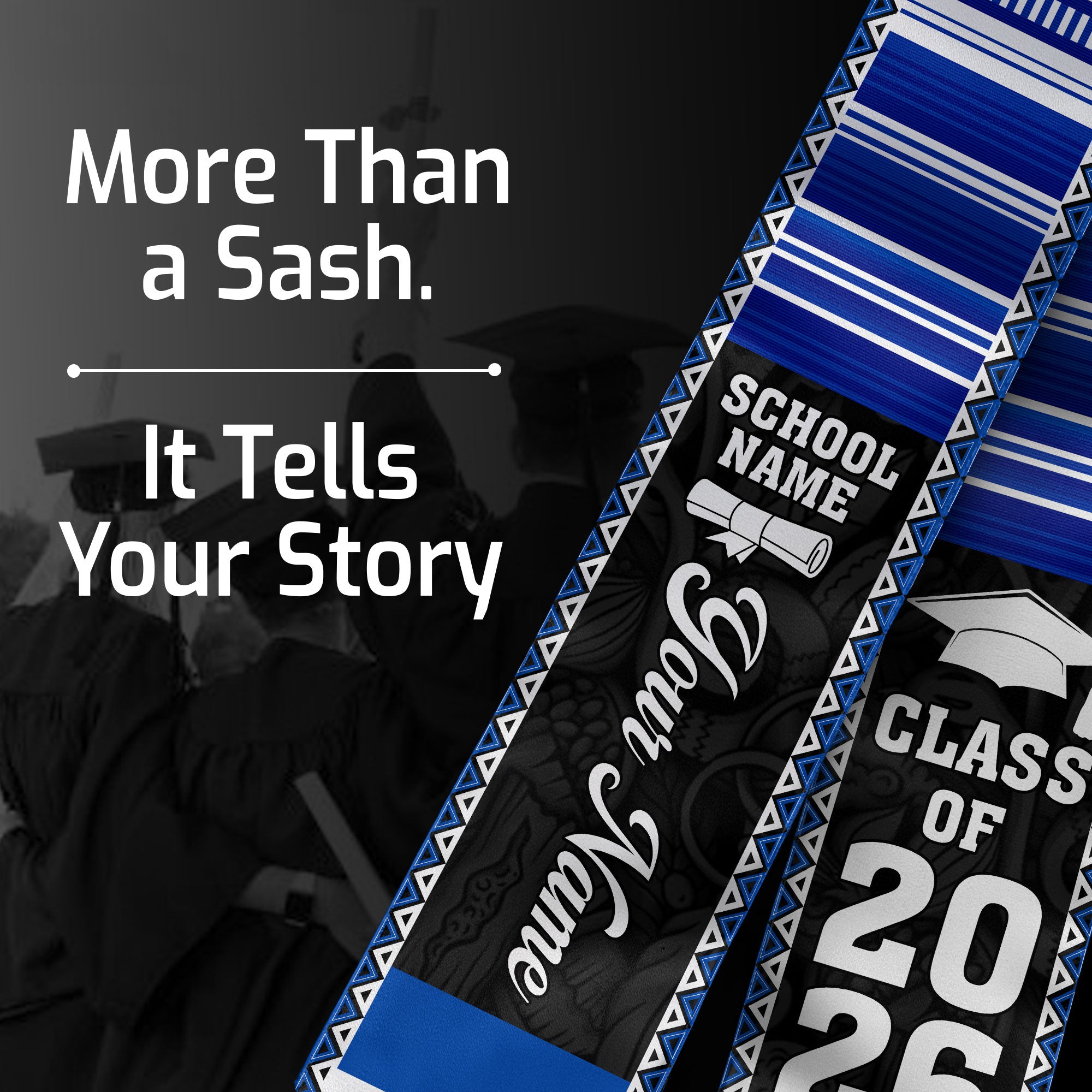 2026 El Salvador Flag Graduation Sash, El Salvador Stole, Add Custom Detail