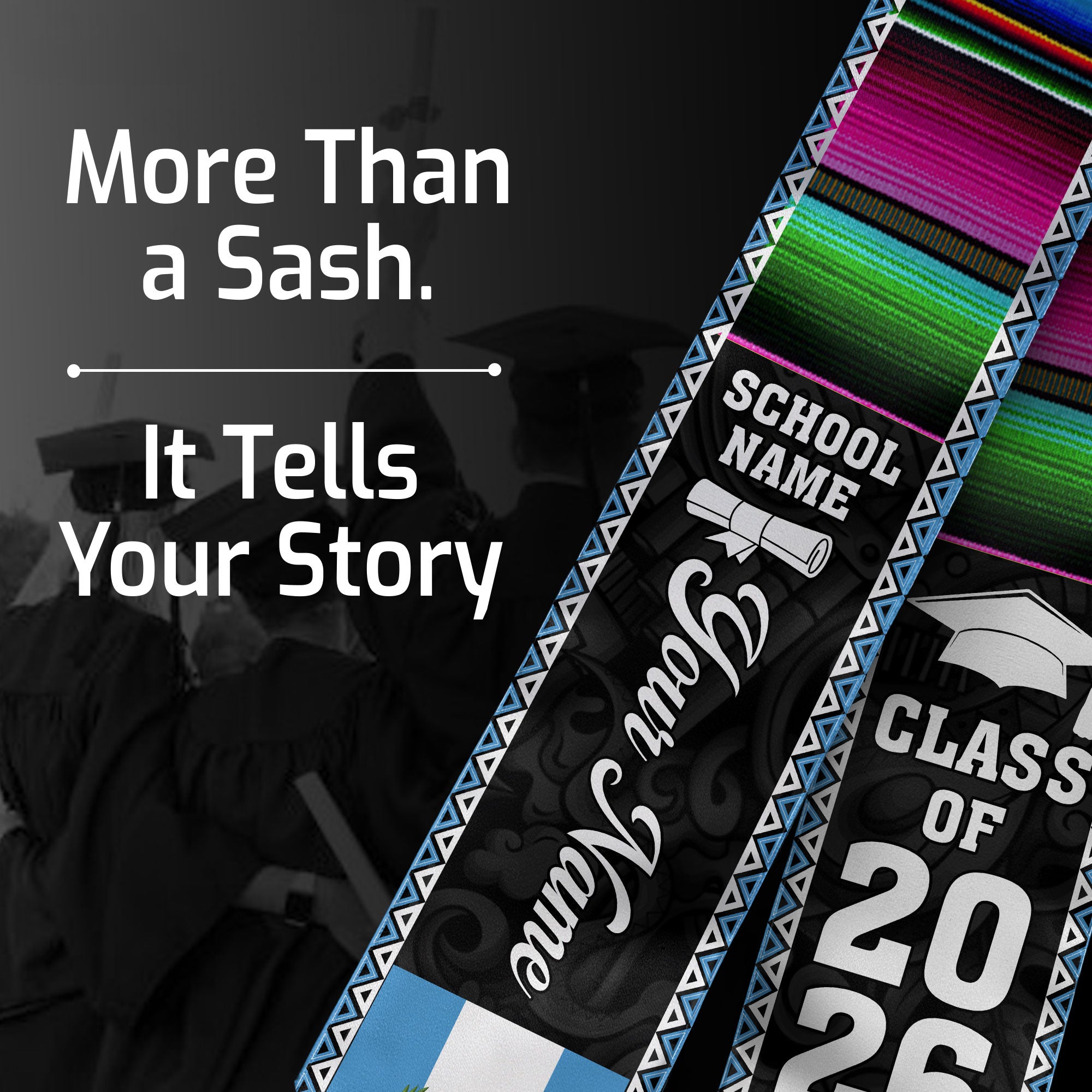 Customized Guatemala Graduation Stole, Guatemala Flag Graduation Sash, Custom Stole for Graduation 2026, Class Of 2026