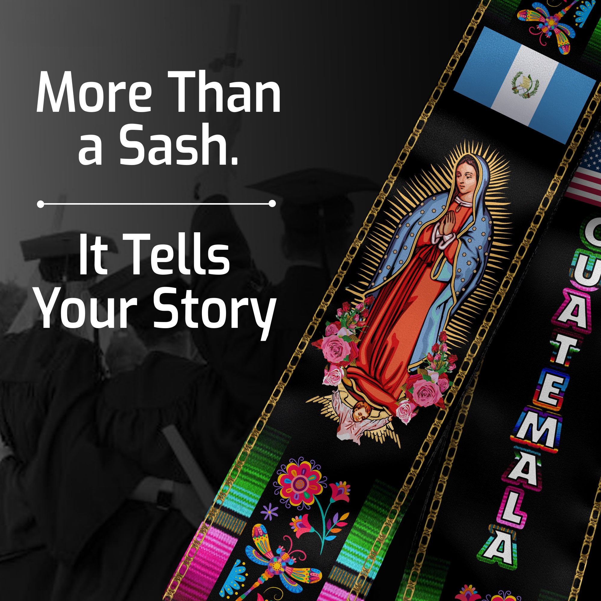 Guatemalan Graduation Stole 2026, Guatemala Flag Sash, Graduation Stole 2026