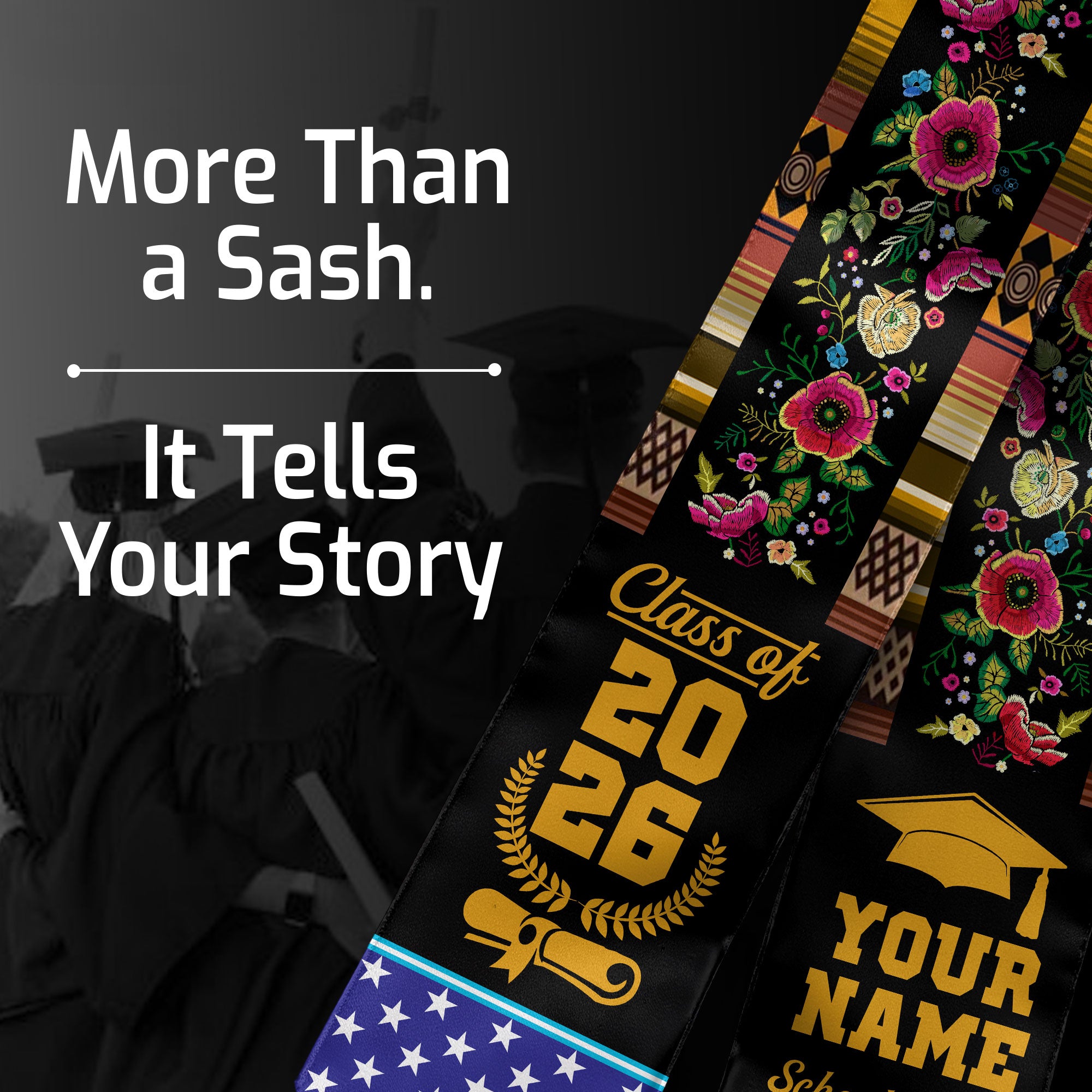 Honduras Graduation Stole 2026, Honduras Flag Sash, Custom Personalization Option