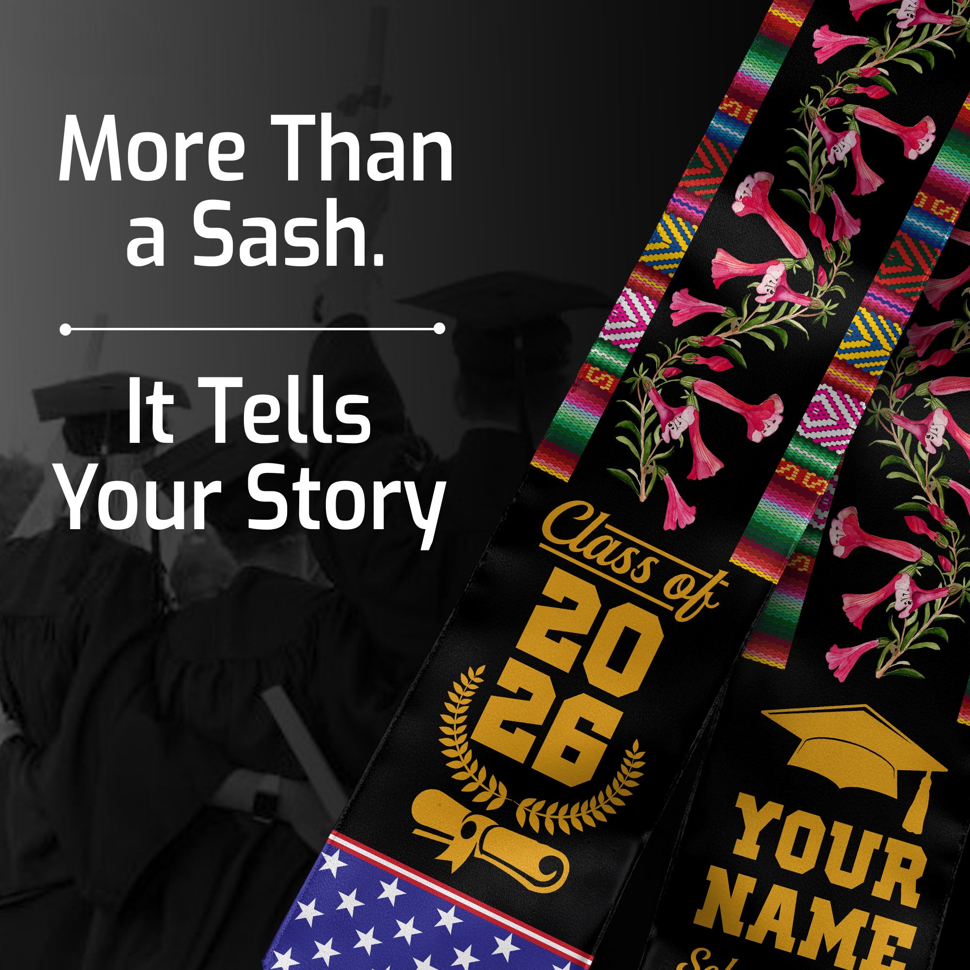 Customized Peru Graduation Stole, Peruvian Flag Stole, Custom Graduation Sash 2026, Class of 2026
