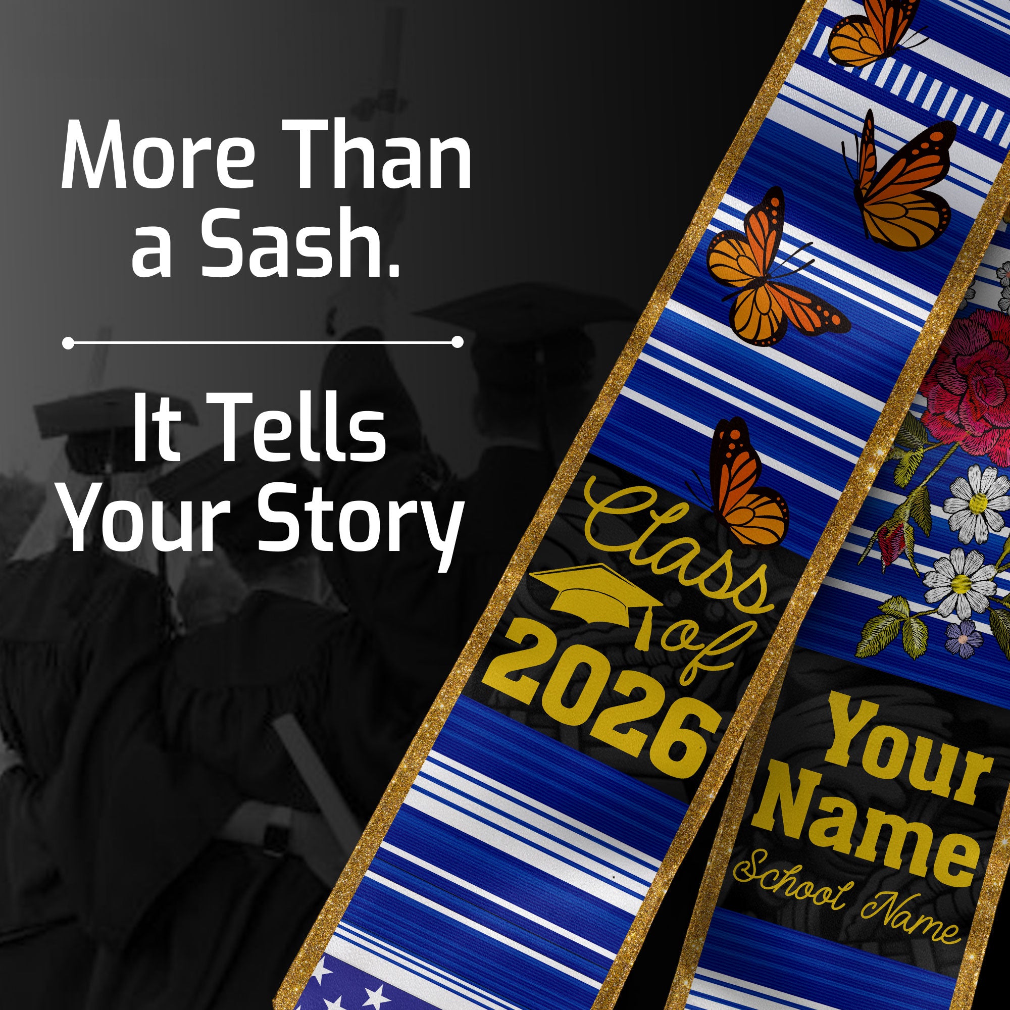 2026 Honduras Flag Graduation Stole, Honduras Sash, Add Personalized Detail