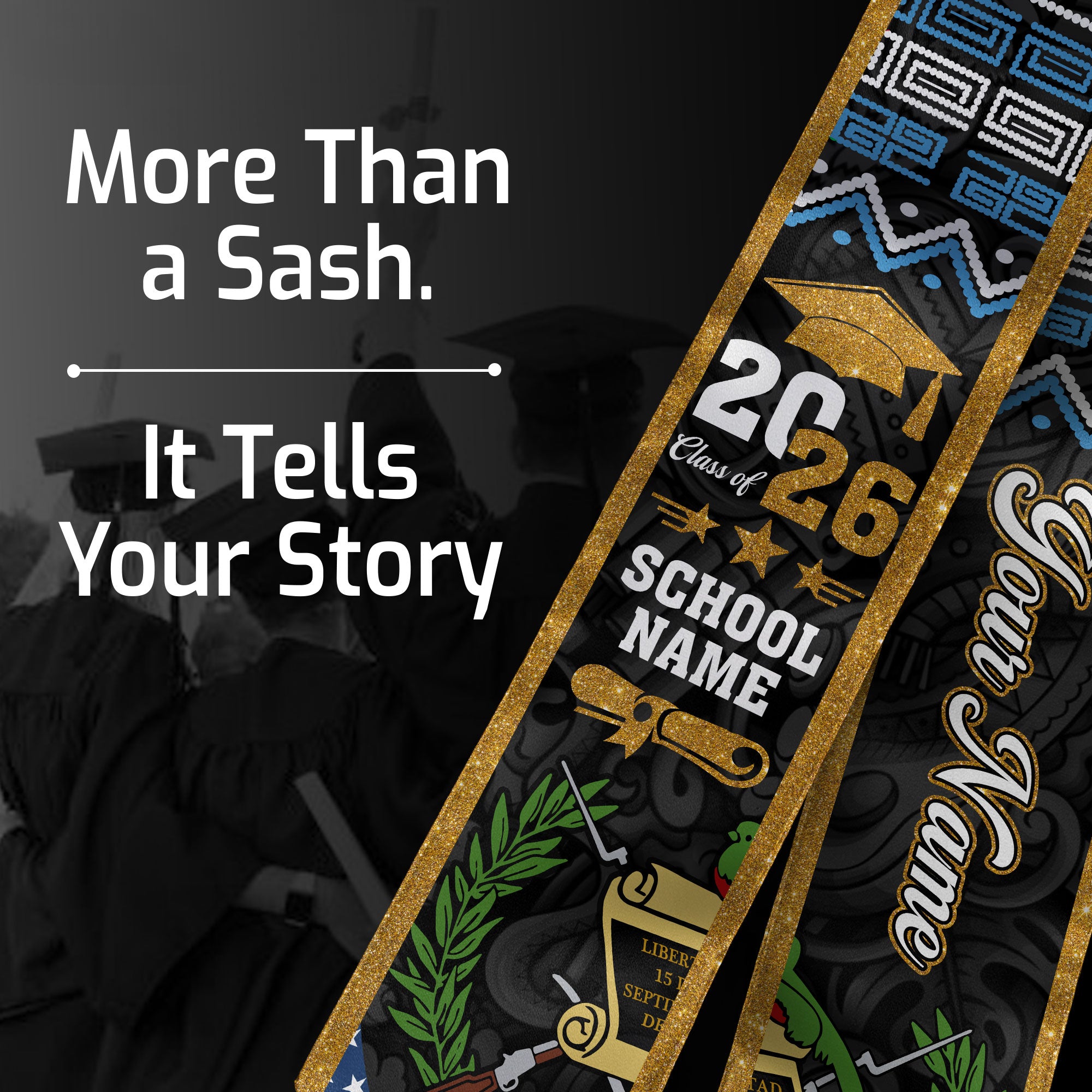 Guatemala Flag Sash 2026, Guatemala Graduation Stole, Add Custom Detail