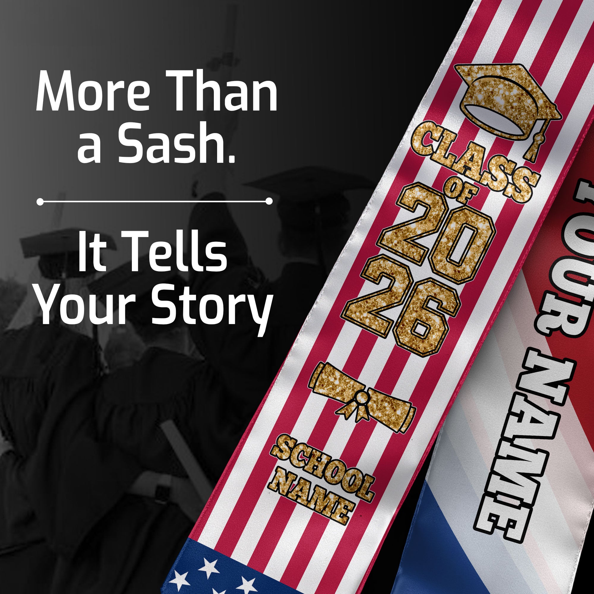 Customized Netherlands Graduation Stole with Dutch Flag Feature, Graduation Sash 2026, Class of 2026