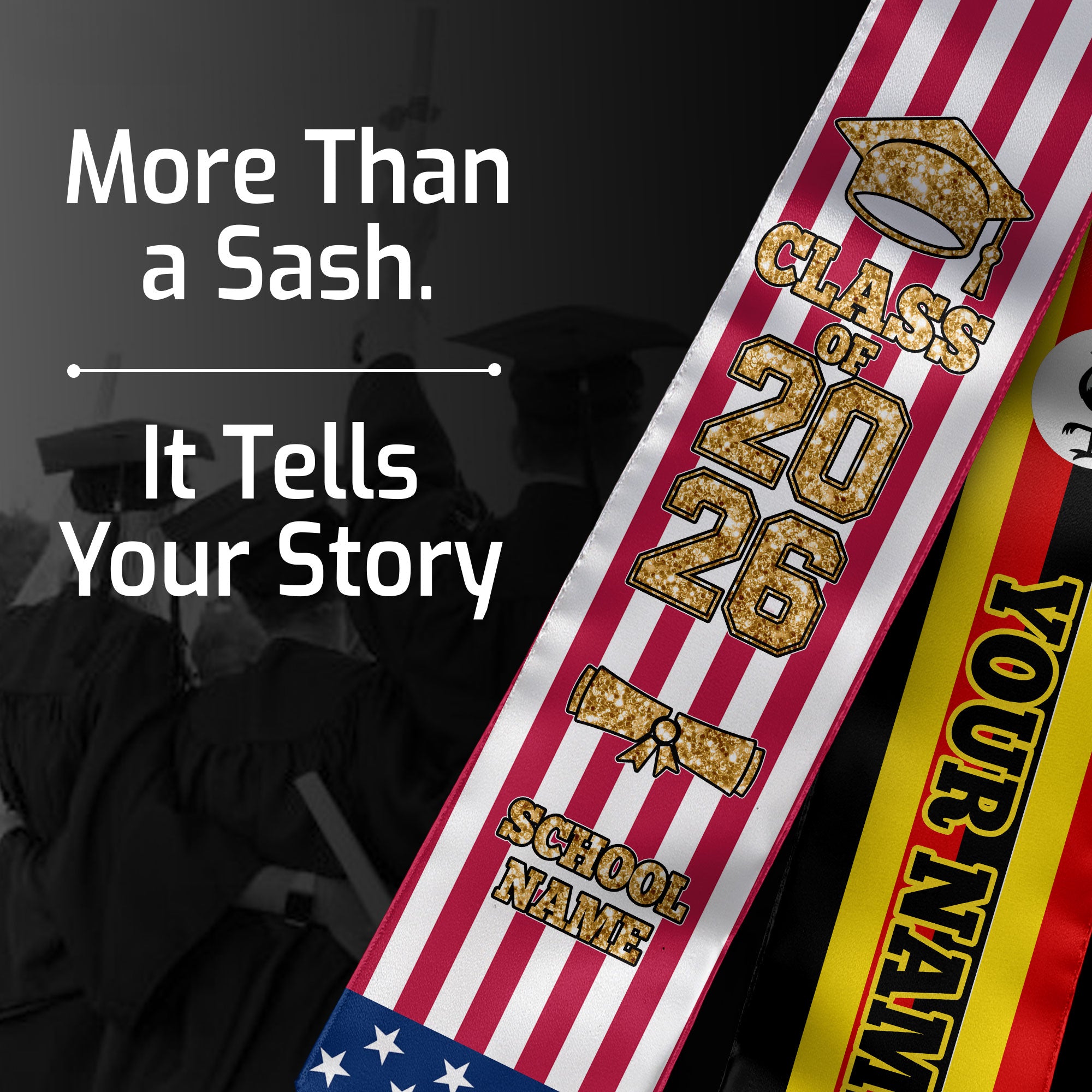 Customized Uganda Graduation Stole with Ugandan Flag Detail, Graduation Sash 2026, Class of 2026