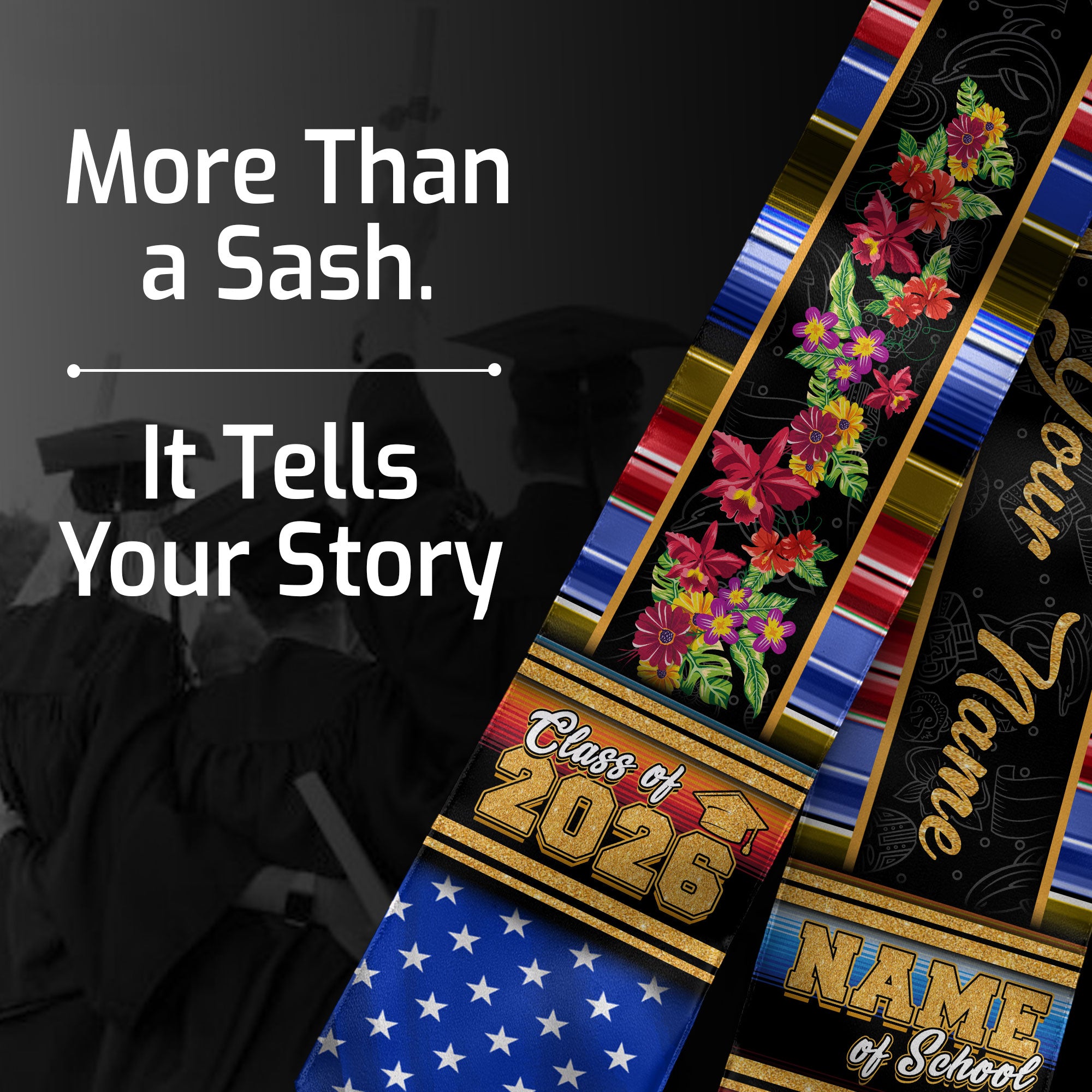 Colombia Graduation Stole 2026, Colombian Flag Sash, Graduation Stole with Custom Accent