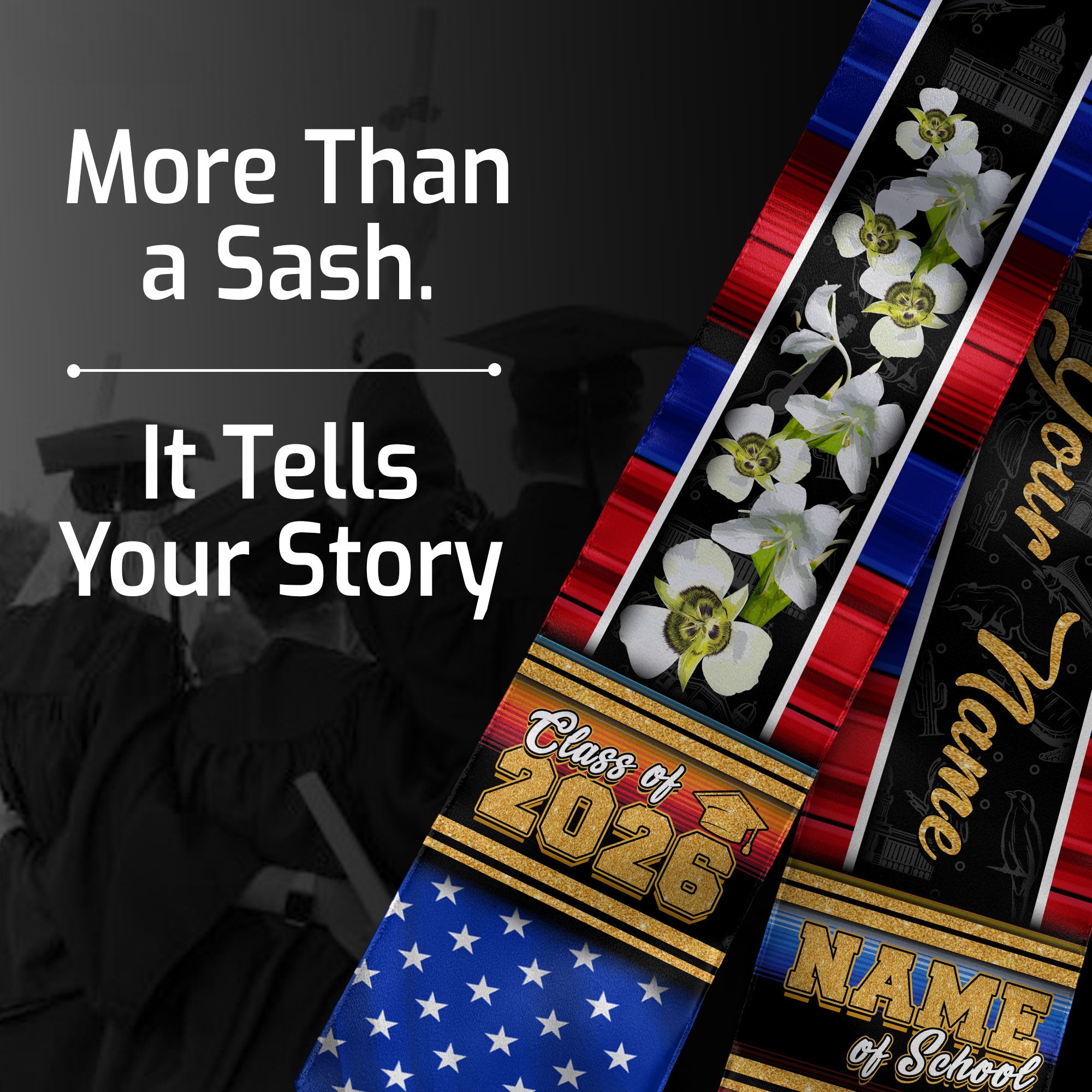 Cuba Graduation Stole 2026, Cuban Flag Graduation Sash, Graduation Stole with Custom Accent