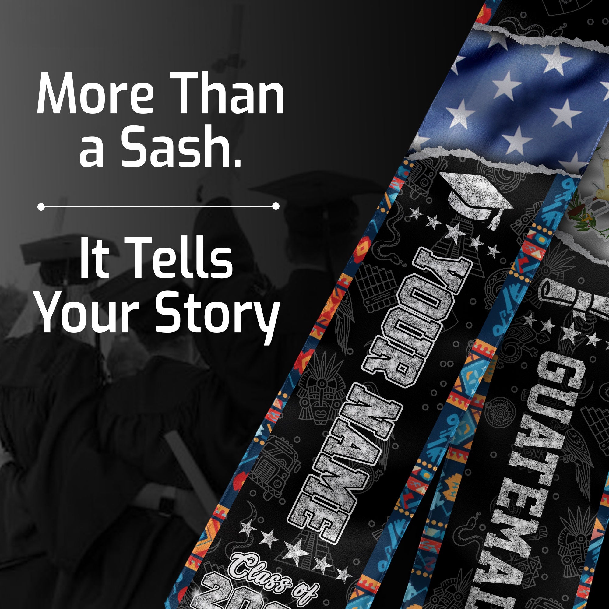 2026 Guatemala Flag Stole, Guatemala Stole, Guatemala Graduation Sash