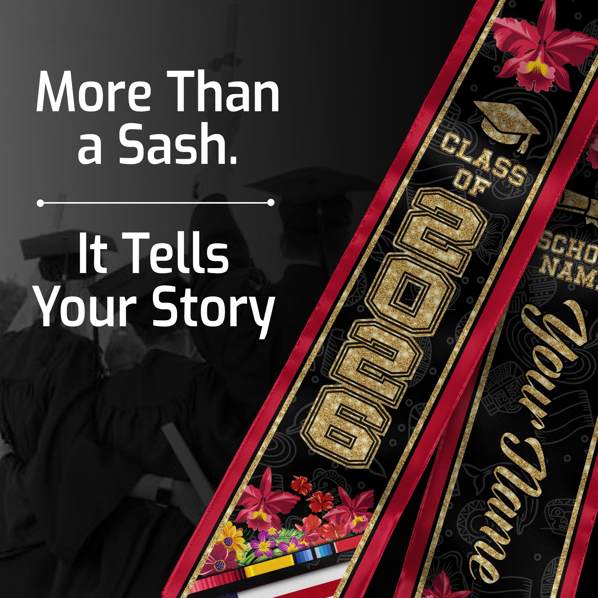 Colombia Graduation Stole 2026, Colombia Flag Sash, Custom Accent Graduation Stole 2026