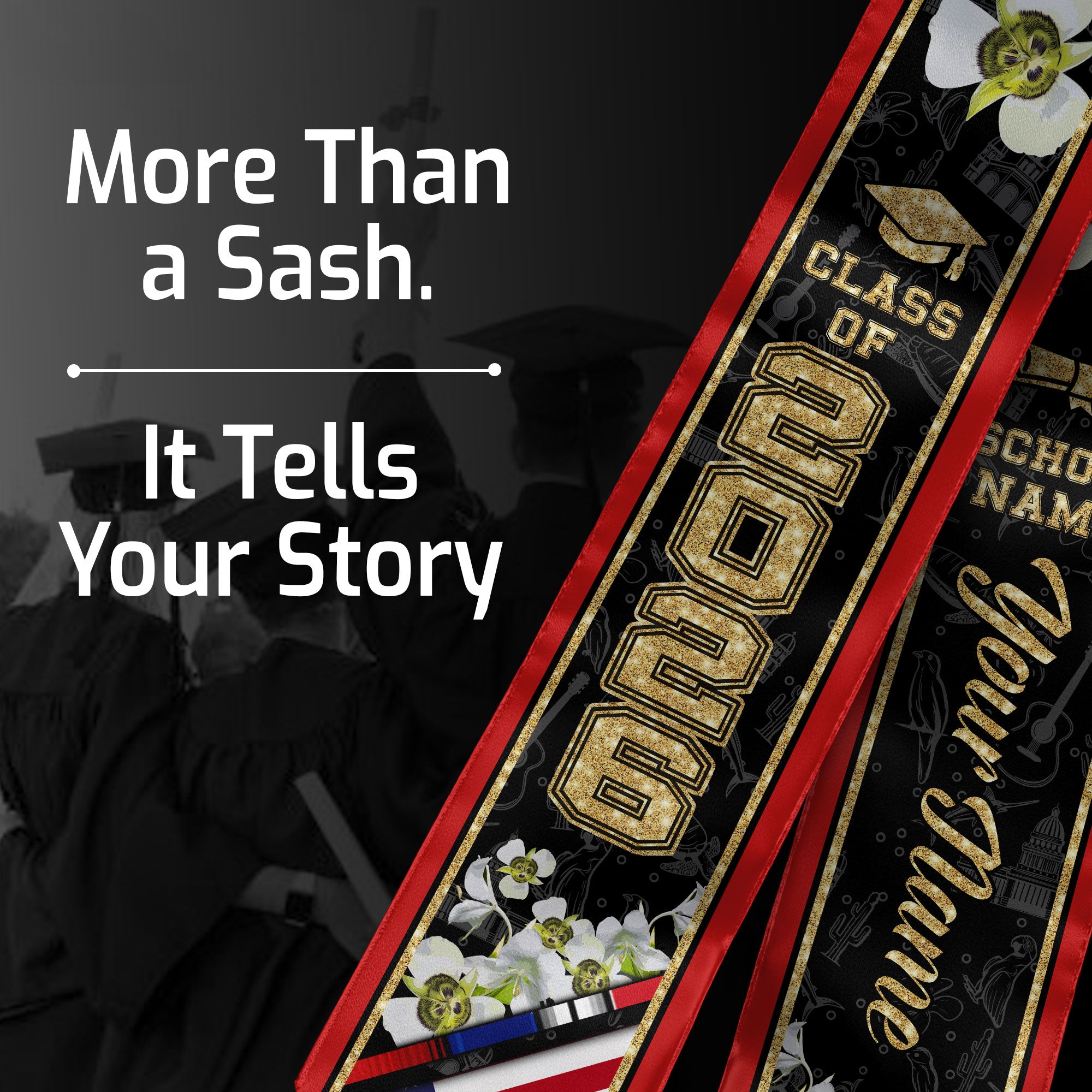 Cuba Graduation Stole 2026, Cuban Flag Sash, Custom Accent Graduation Stole for Class of 2026