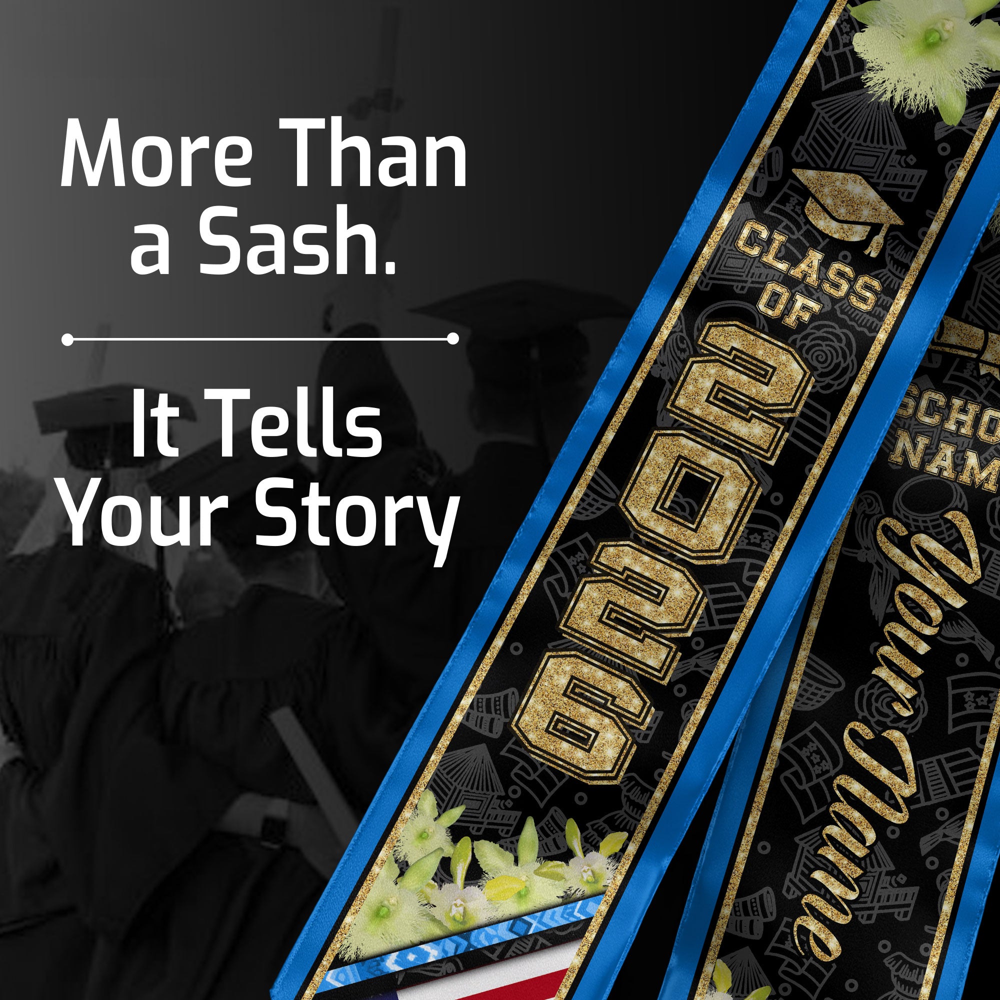 Honduras Graduation Stole 2026, Honduran Flag Sash, Custom Accent for Class of 2026