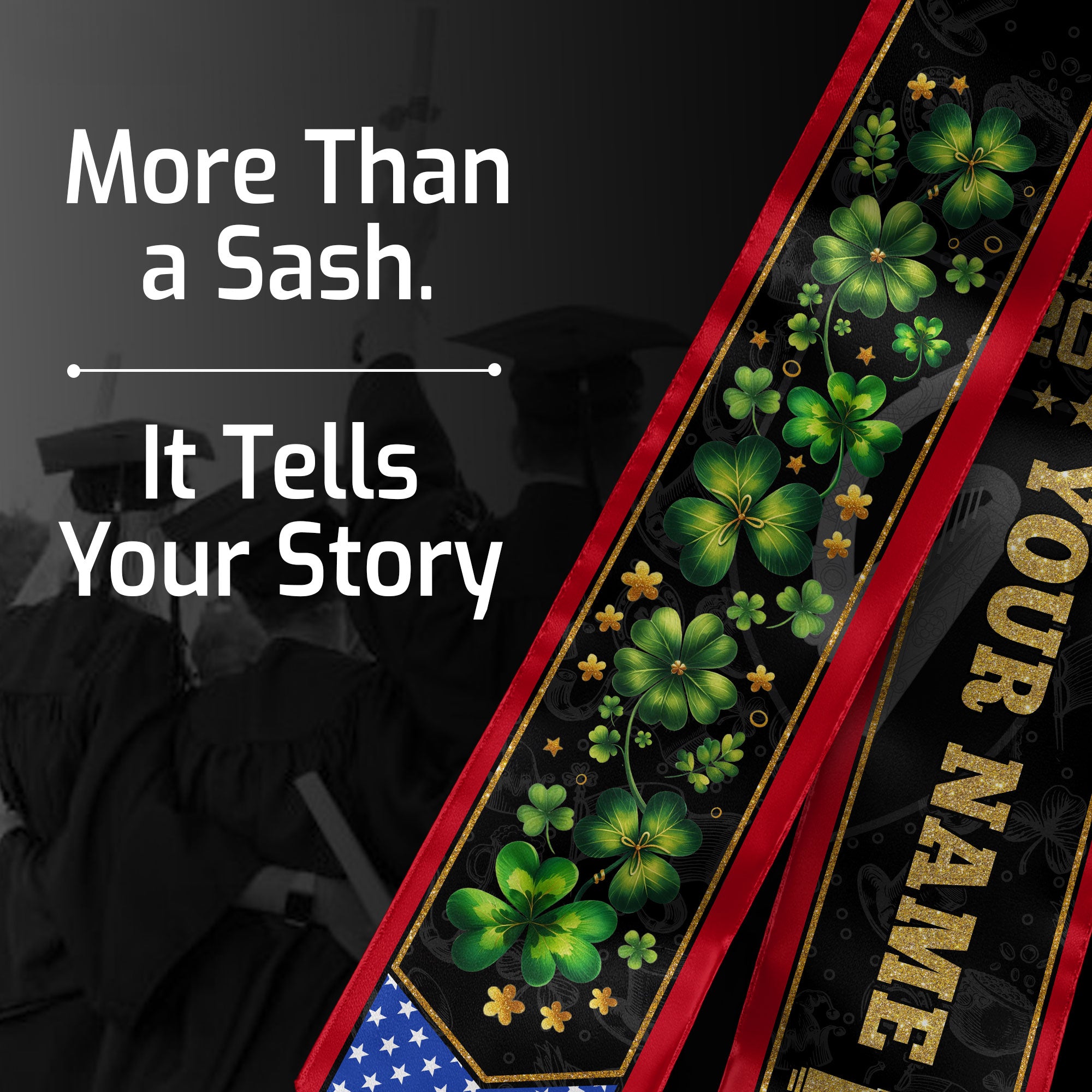 Ireland Graduation Stole 2026, Irish Flag Graduation Sash, Custom Grad Stole for 2026