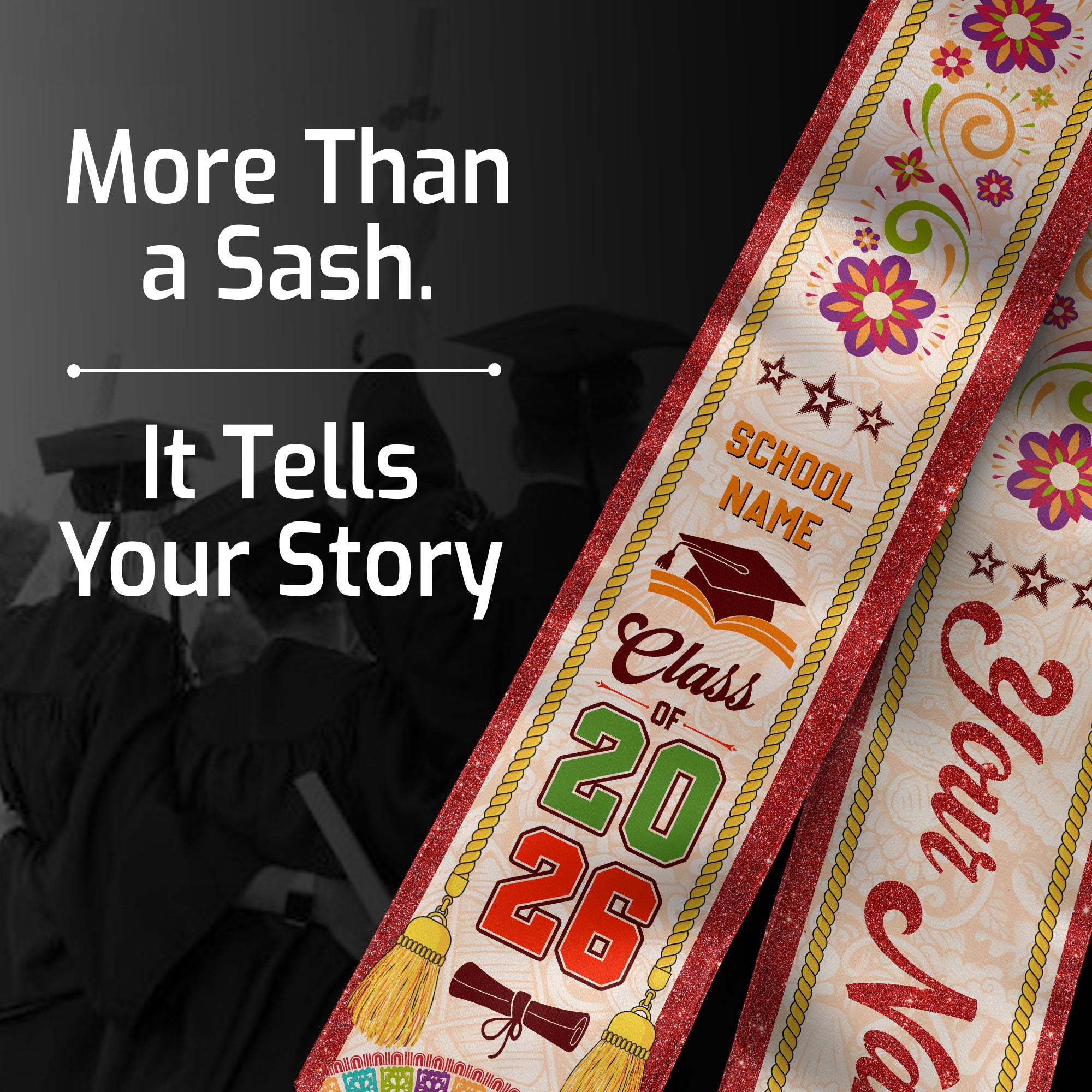 El Salvador Flag Graduation Stole 2026, Salvadoran Graduation Sash, Senior Grad Stole