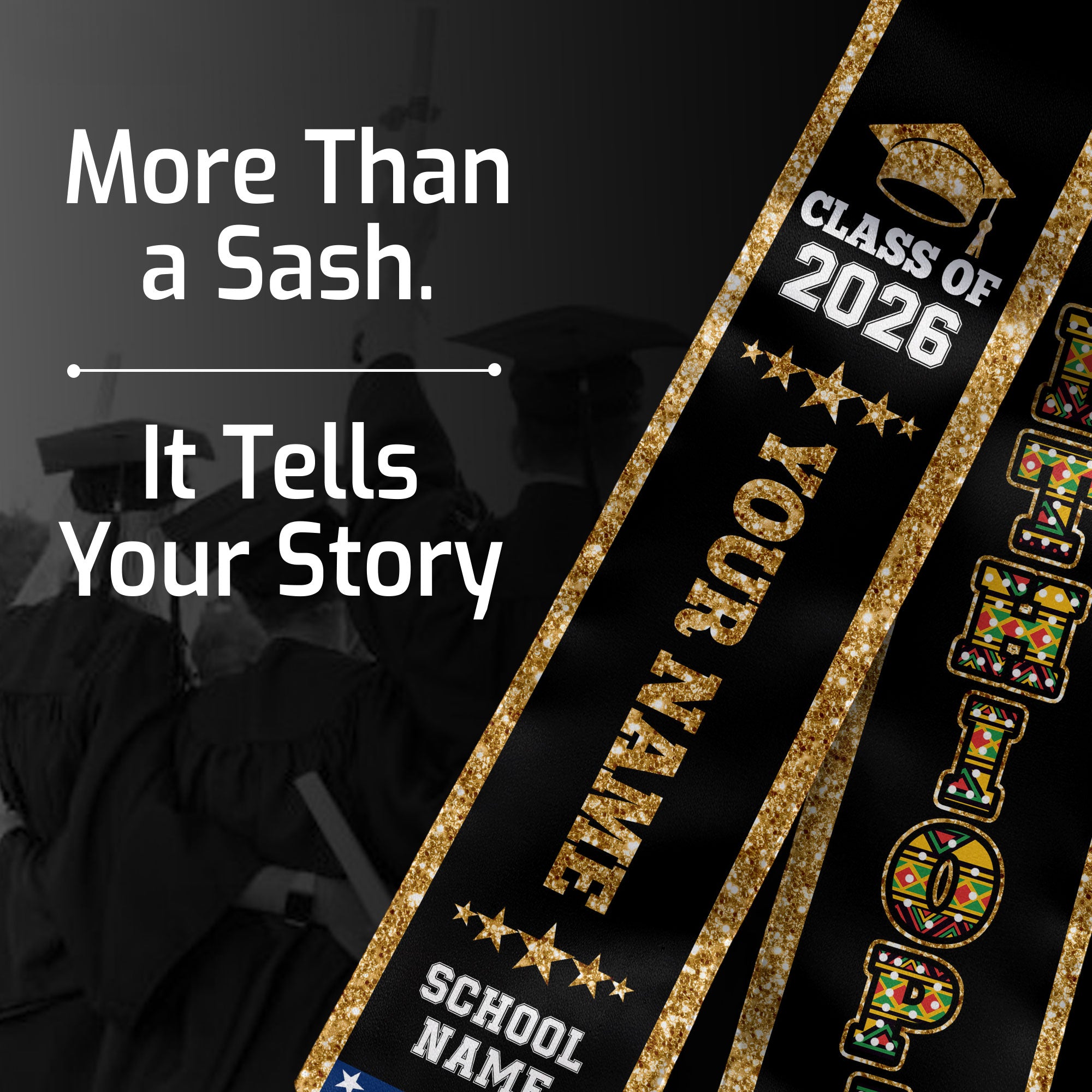 Ethiopia Graduation Stole 2026, Ethiopia Flag Sash, Personal Detail Option for Graduates