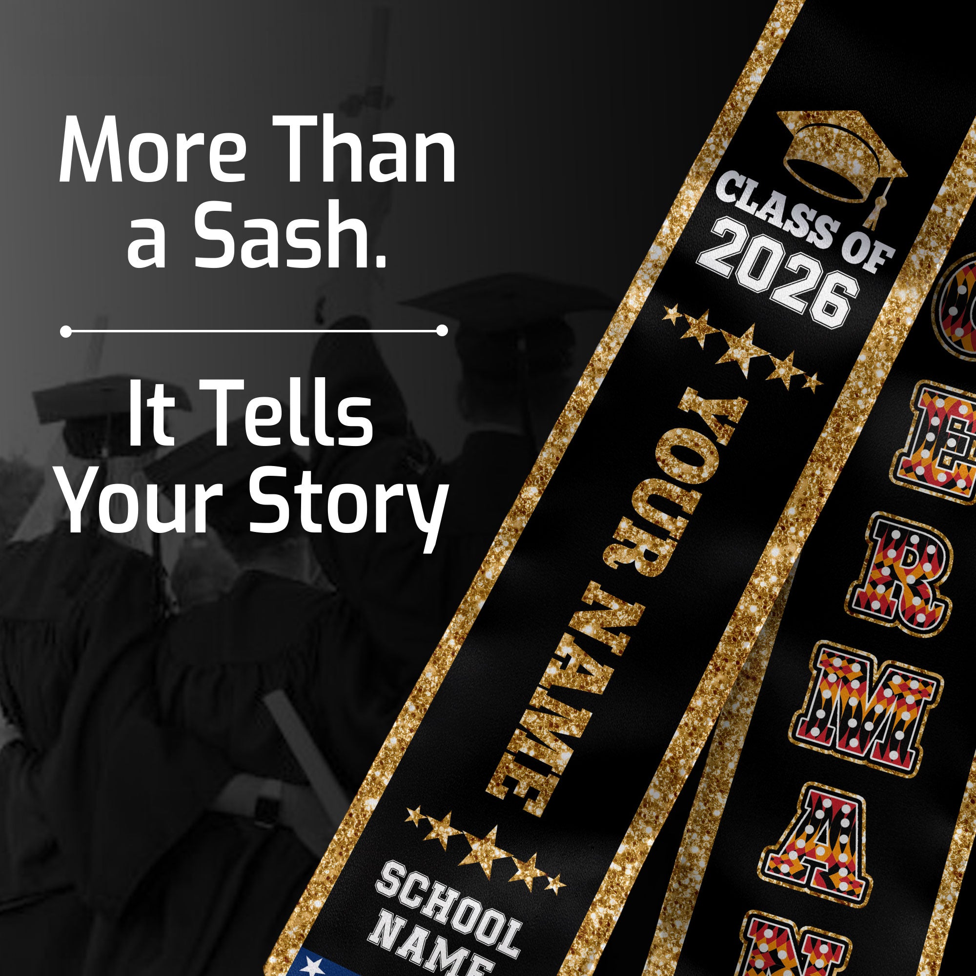 Germany Graduation Stole 2026, Germany Flag Sash, Personal Detail Option for Graduates