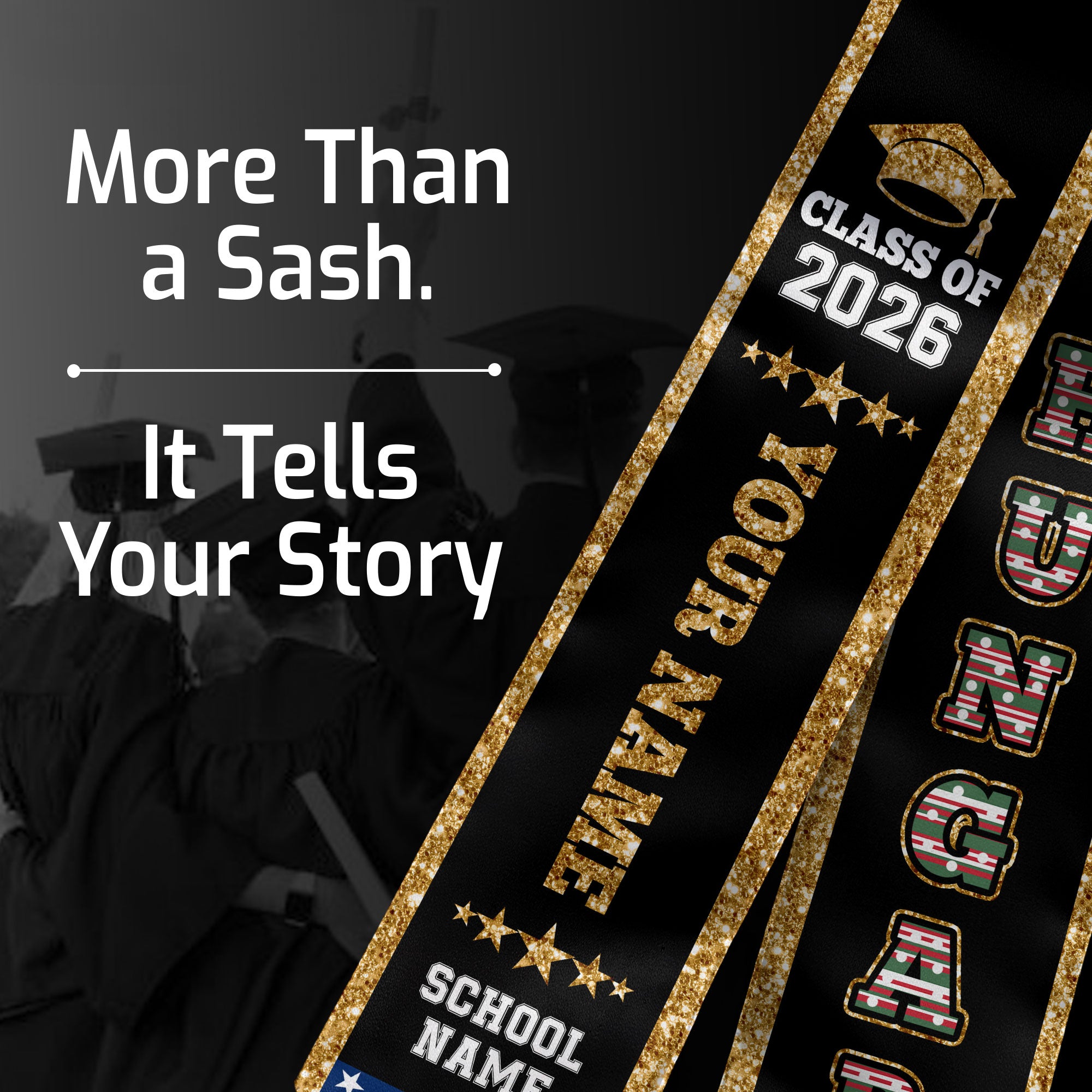 Hungary Graduation Stole 2026, Hungary Flag Sash, Personal Detail Option for Graduates