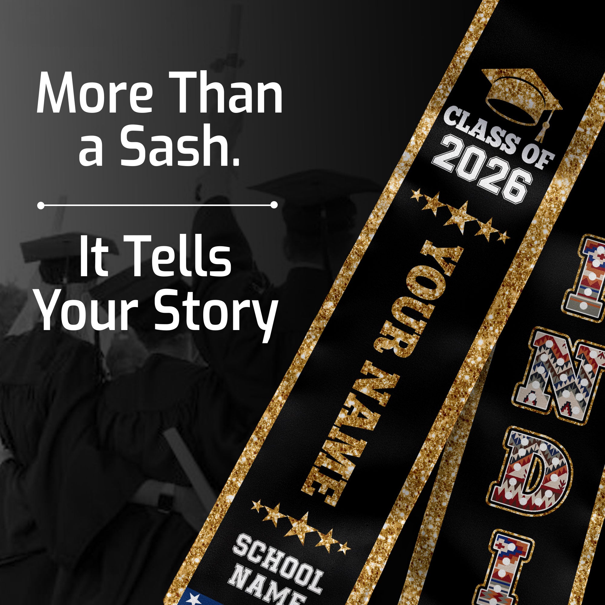 India Graduation Stole 2026, India Flag Sash, Personal Detail Option for Graduates