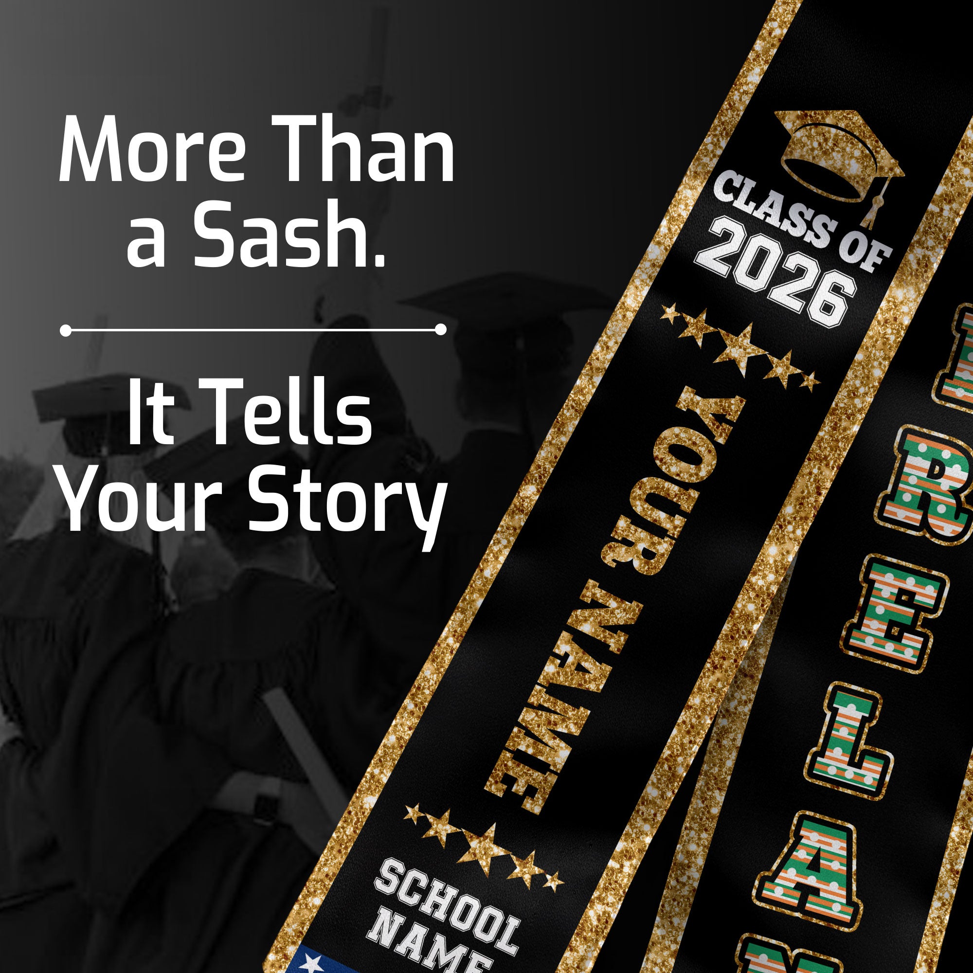 Ireland Graduation Stole 2026, Ireland Flag Sash, Personal Detail Option for Graduates