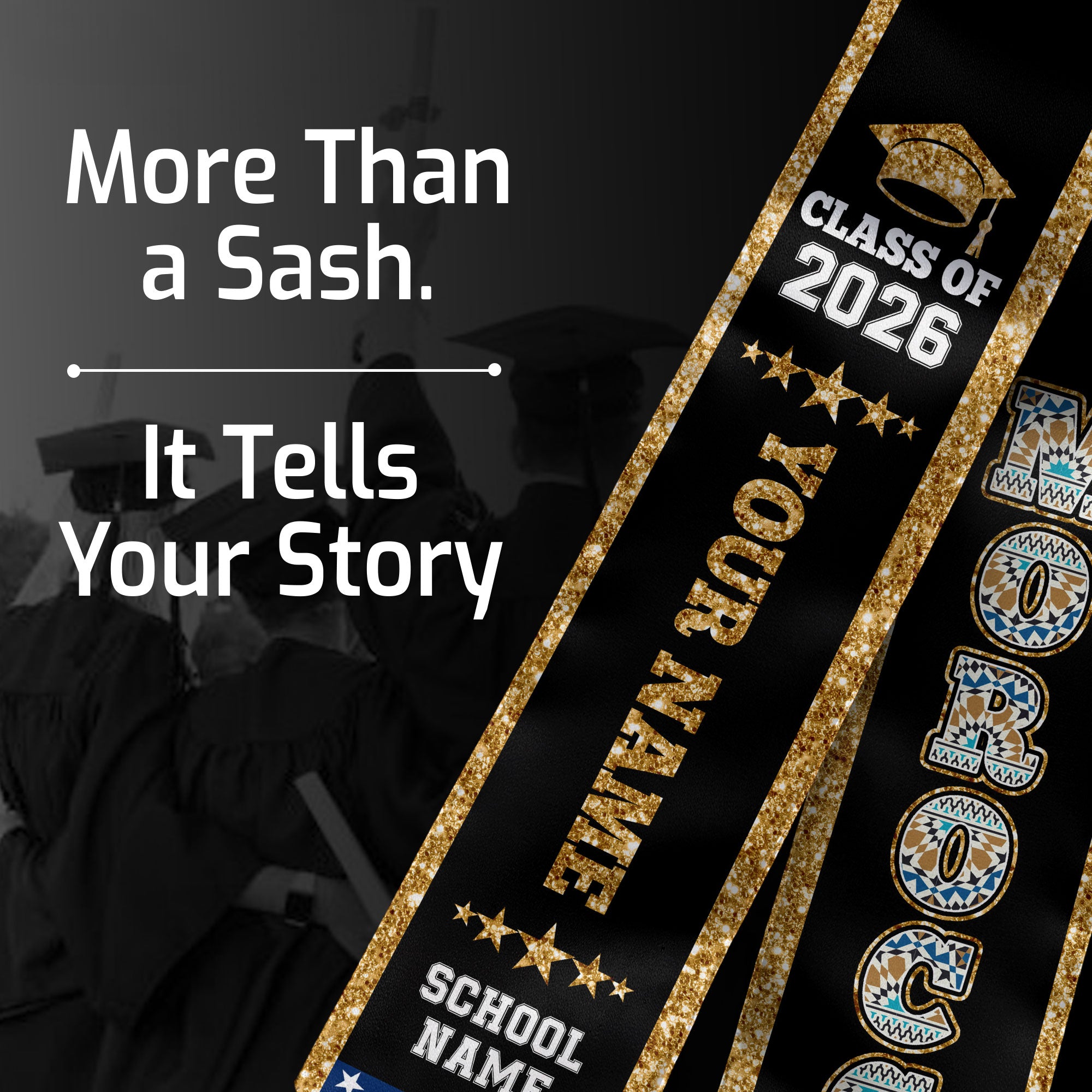 Morocco Graduation Stole 2026, Morocco Flag Sash, Personal Detail Option for Graduates