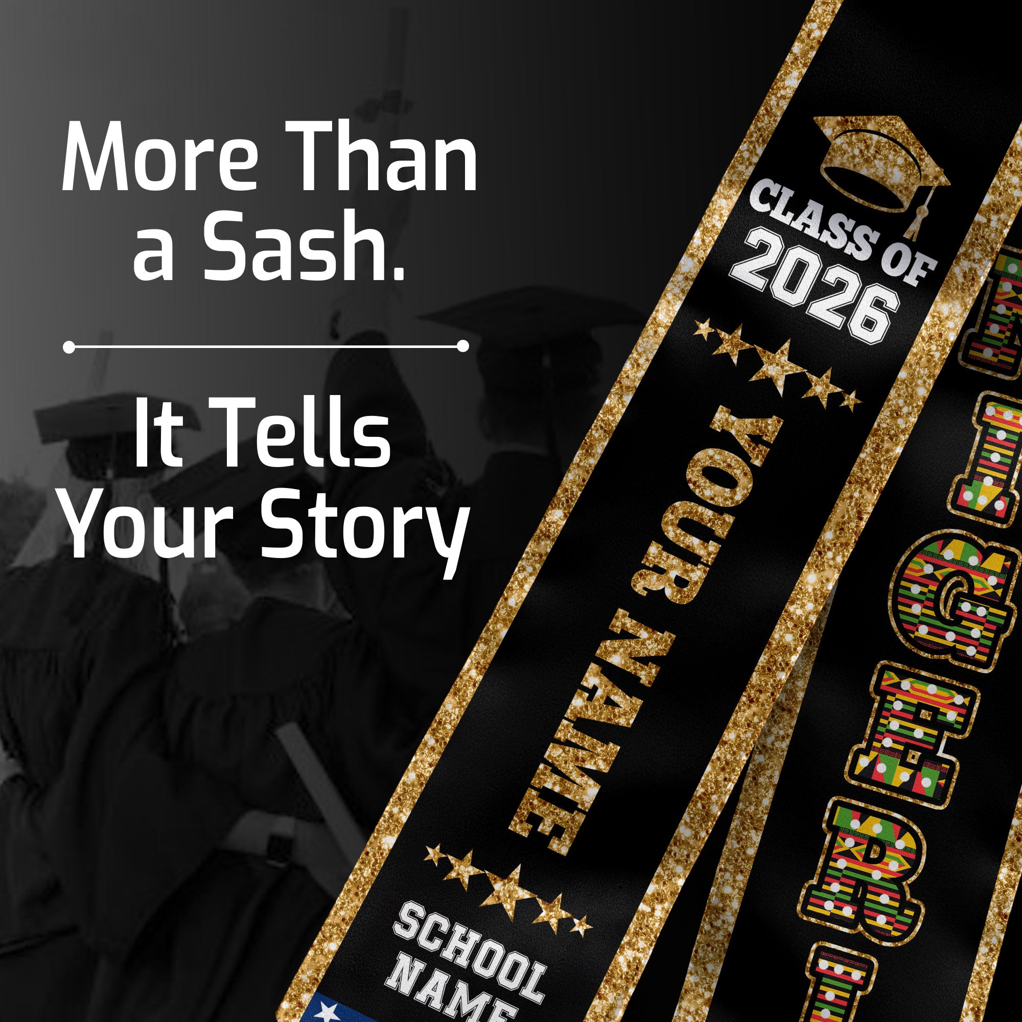 Nigeria Graduation Stole 2026, Nigeria Flag Sash, Personal Detail Option for Graduates