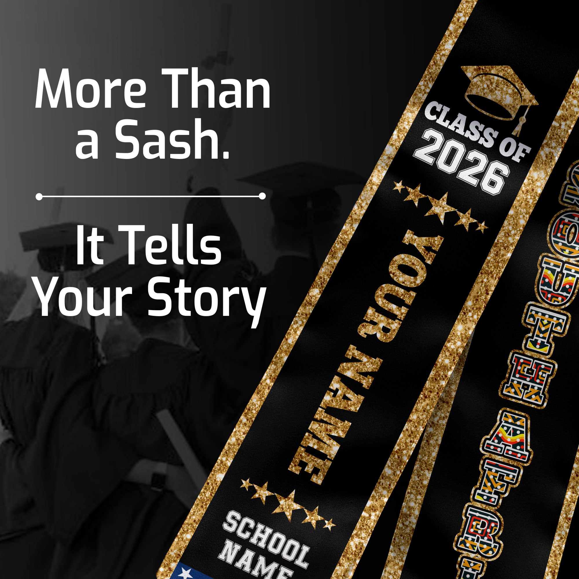 SouthAfrica Graduation Stole 2026, Flag Sash, Personal Detail Option for Grads Ceremony