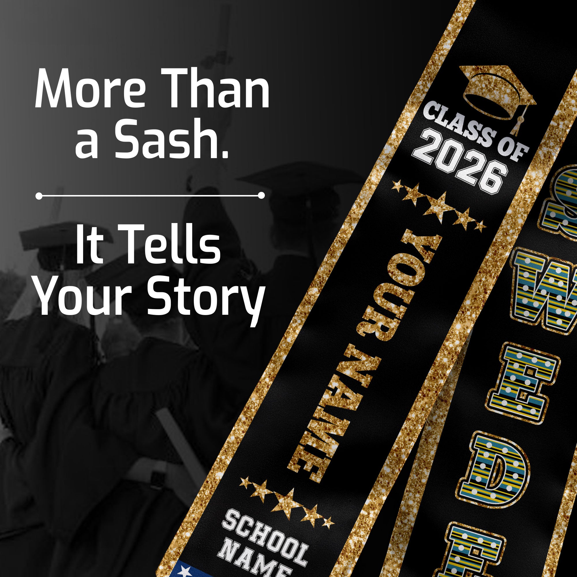 Sweden Graduation Stole 2026, Sweden Flag Sash, Personal Detail Option for Graduates