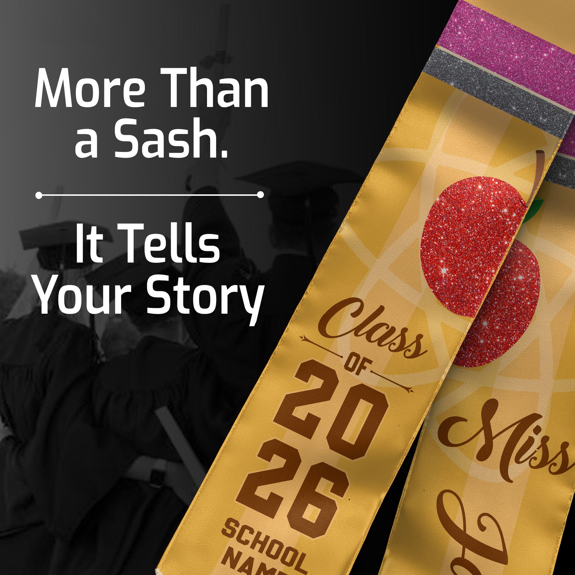 Customized Teacher Graduation Sash, Professional Educator Stole for Graduation 2026