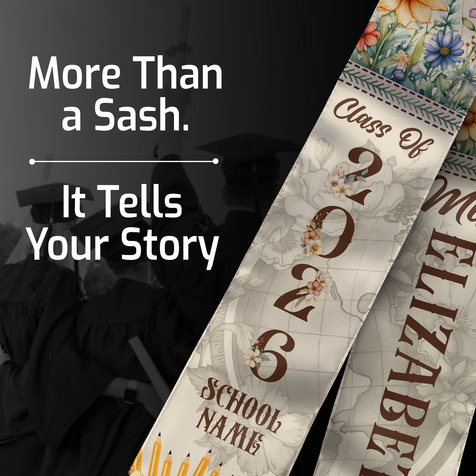 Customized Graduation Stole for Teachers, Academic Achievement Sash Celebrating Class of 2026