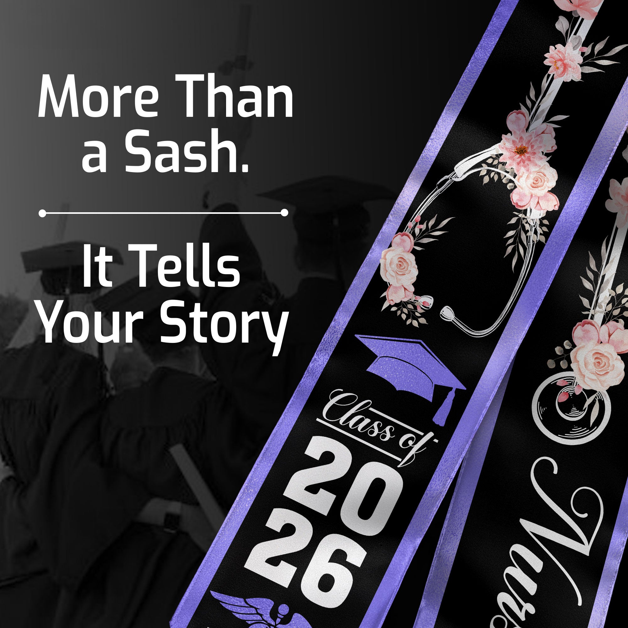 Professional RN Graduation Sash 2026, Nursing Stole for Graduation and Commencement