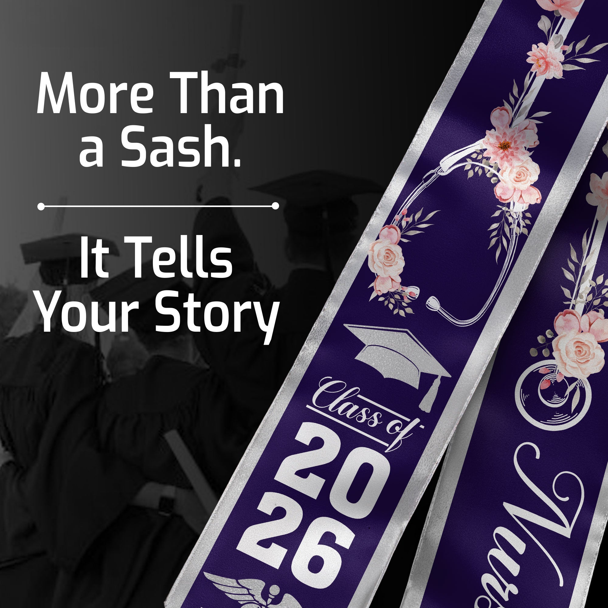 Nursing Graduation Stole 2026, RN Graduation Sash for Professional Nurse Program