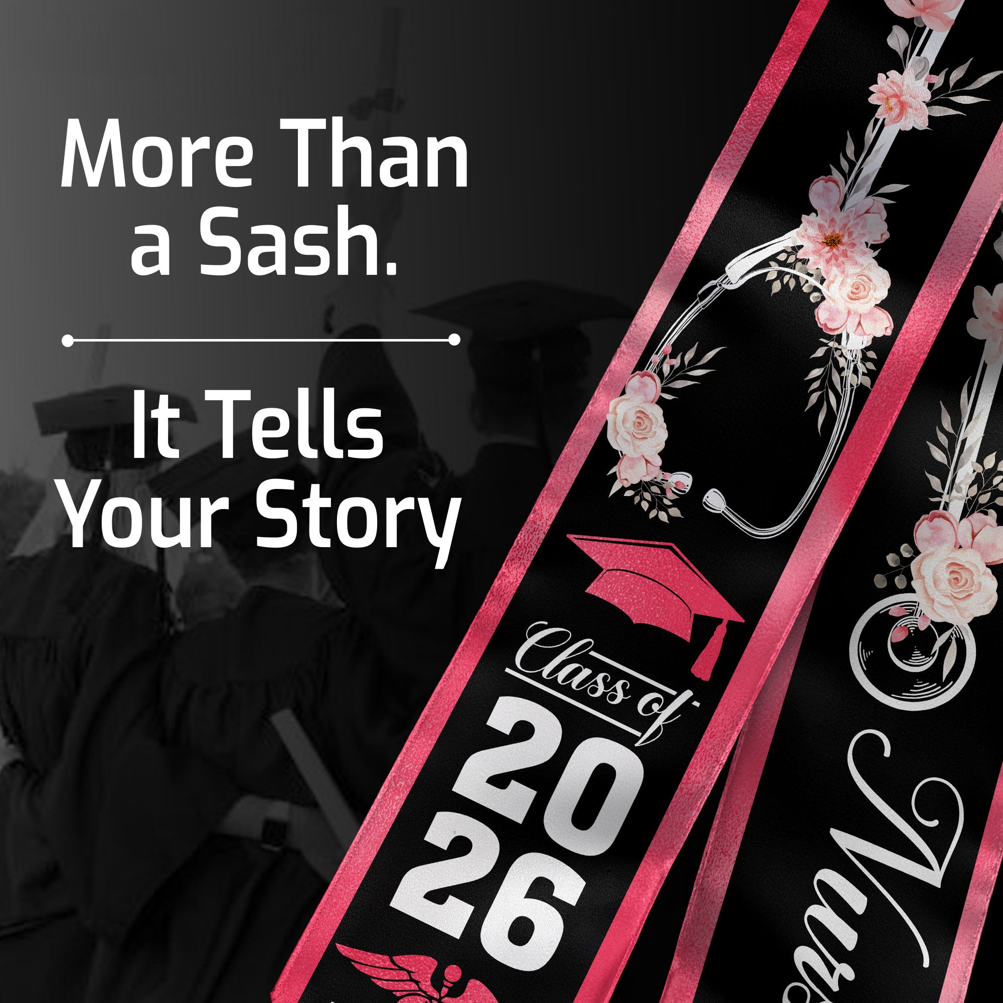 RN Graduation Stole 2026, Nursing Graduation Sash for Professional Academic Ceremony