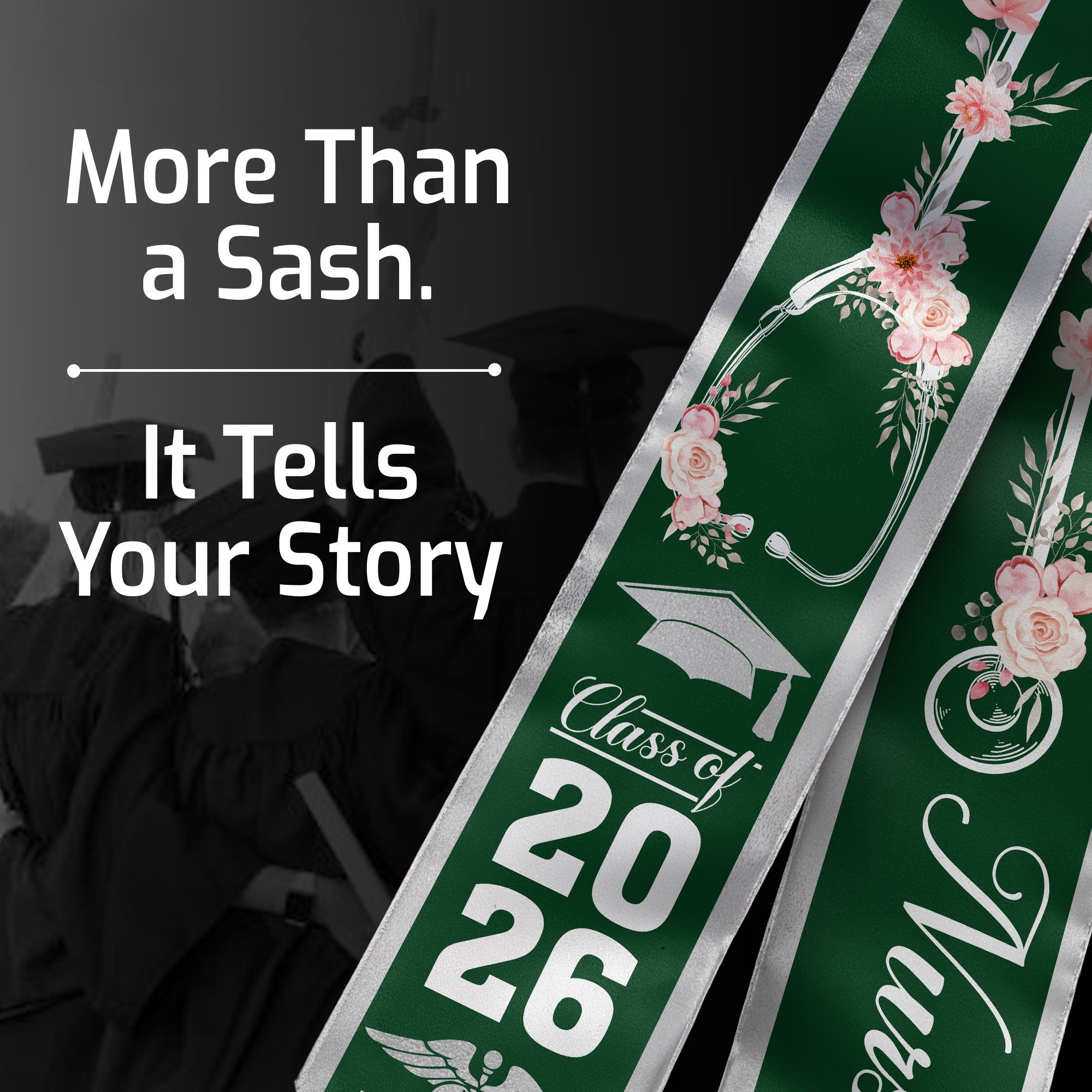 Nurse Graduation Sash 2026, RN Nursing Stole for BSN Graduation Ceremony