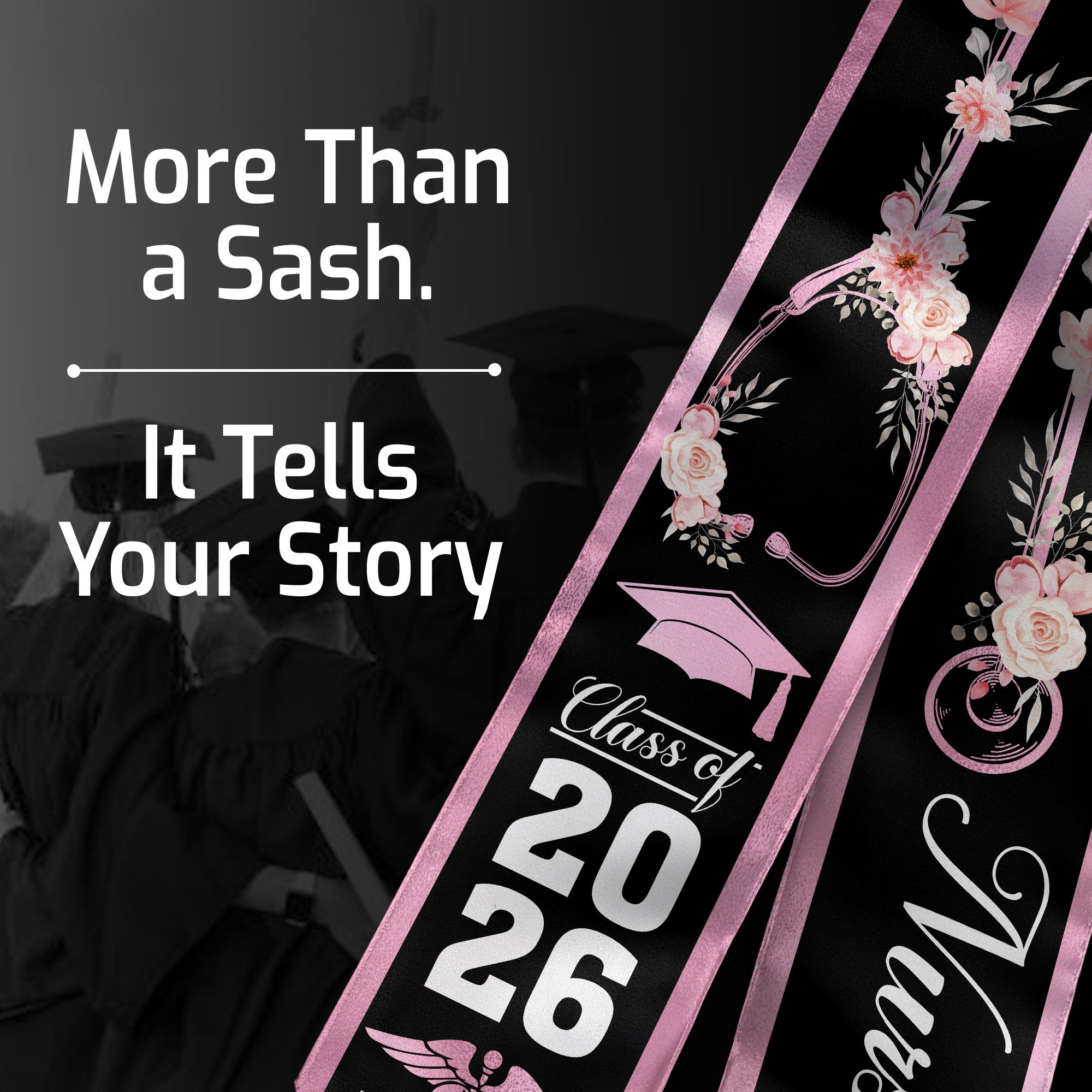 Nursing Graduation Stole 2026, RN BSN Graduation Sash for Nurse Commencement Ceremony