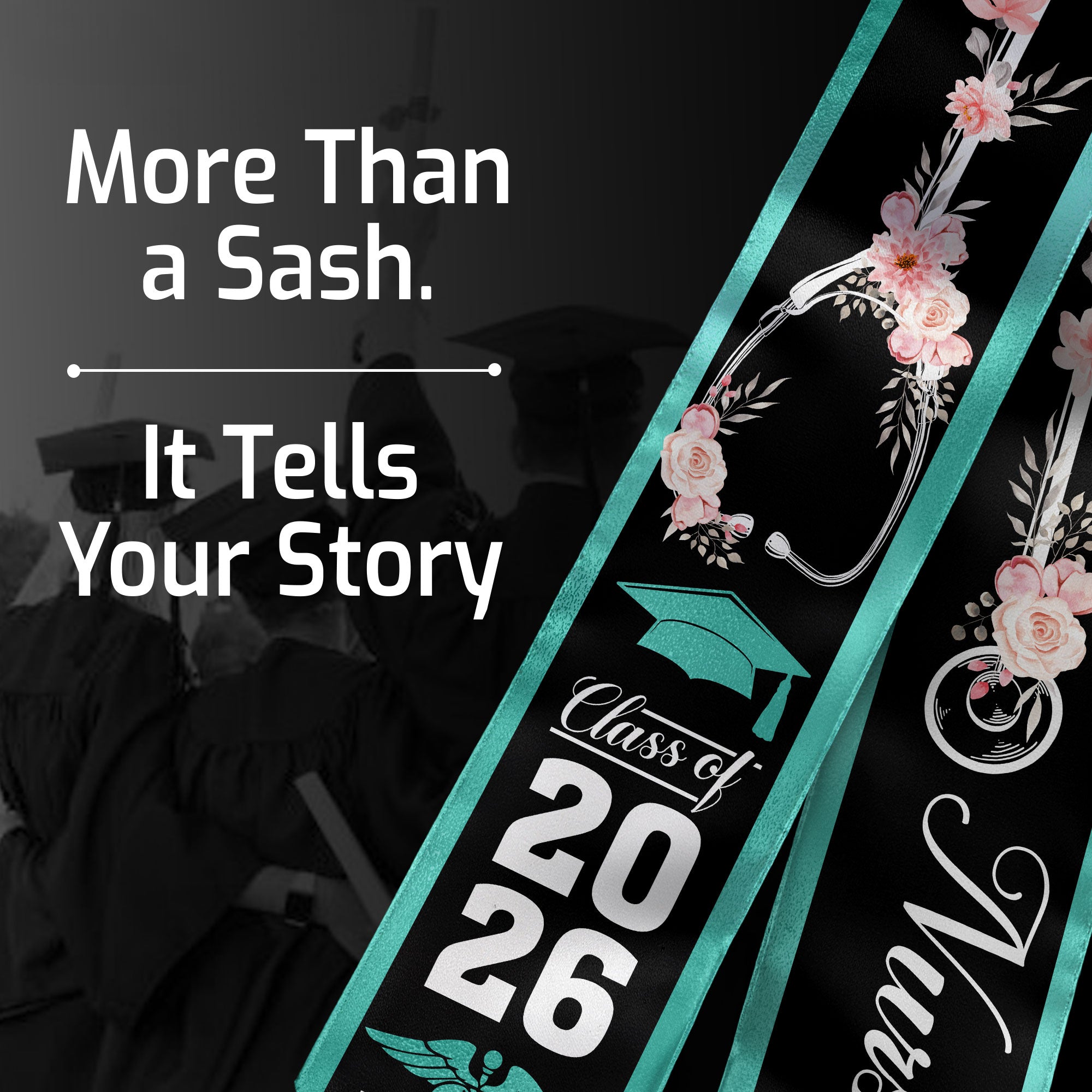 Professional Nursing Graduation Stole 2026, RN Sash for Nurse Graduation Ceremony