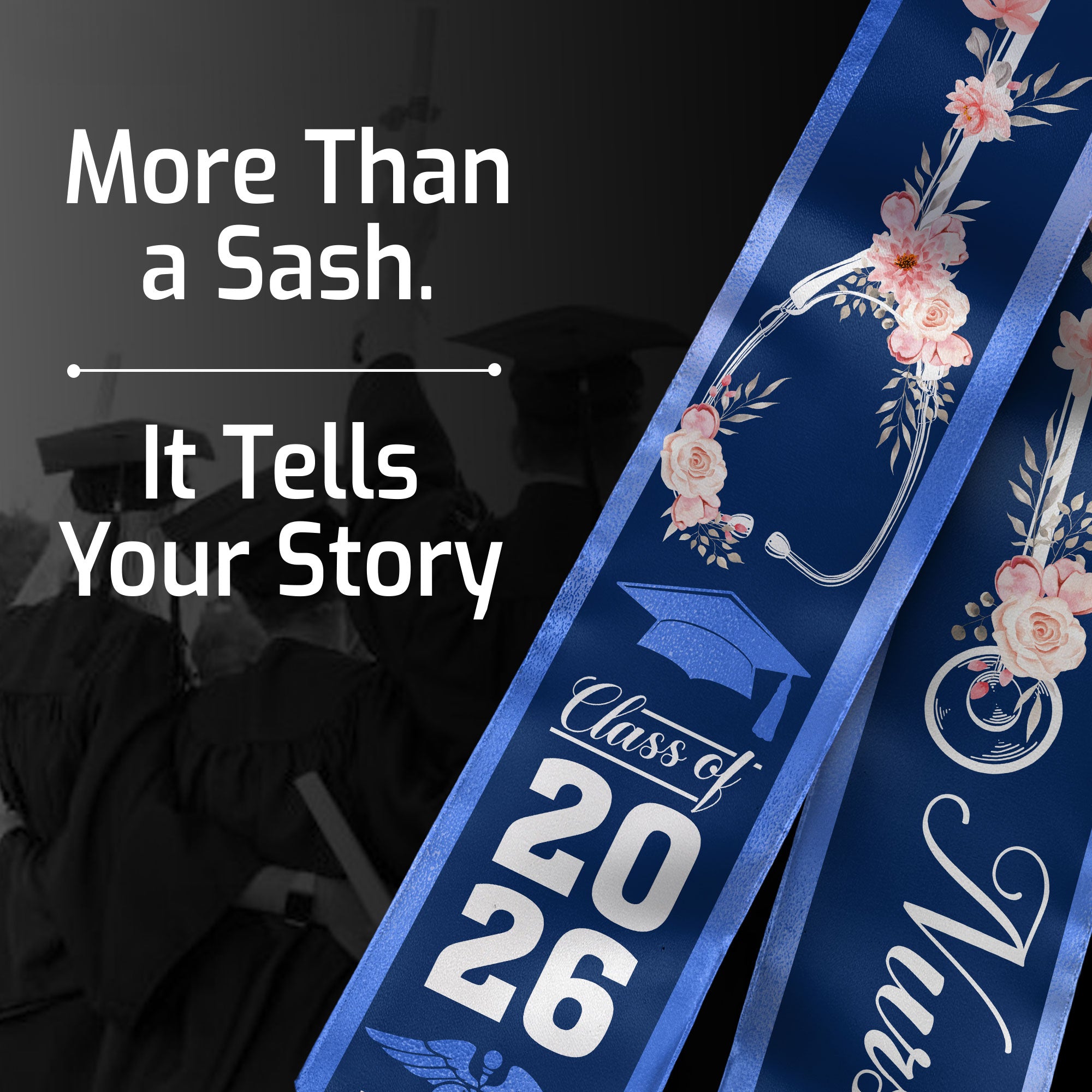 BSN Nursing Graduation Stole 2026, RN Graduation Sash for Nursing School Graduates