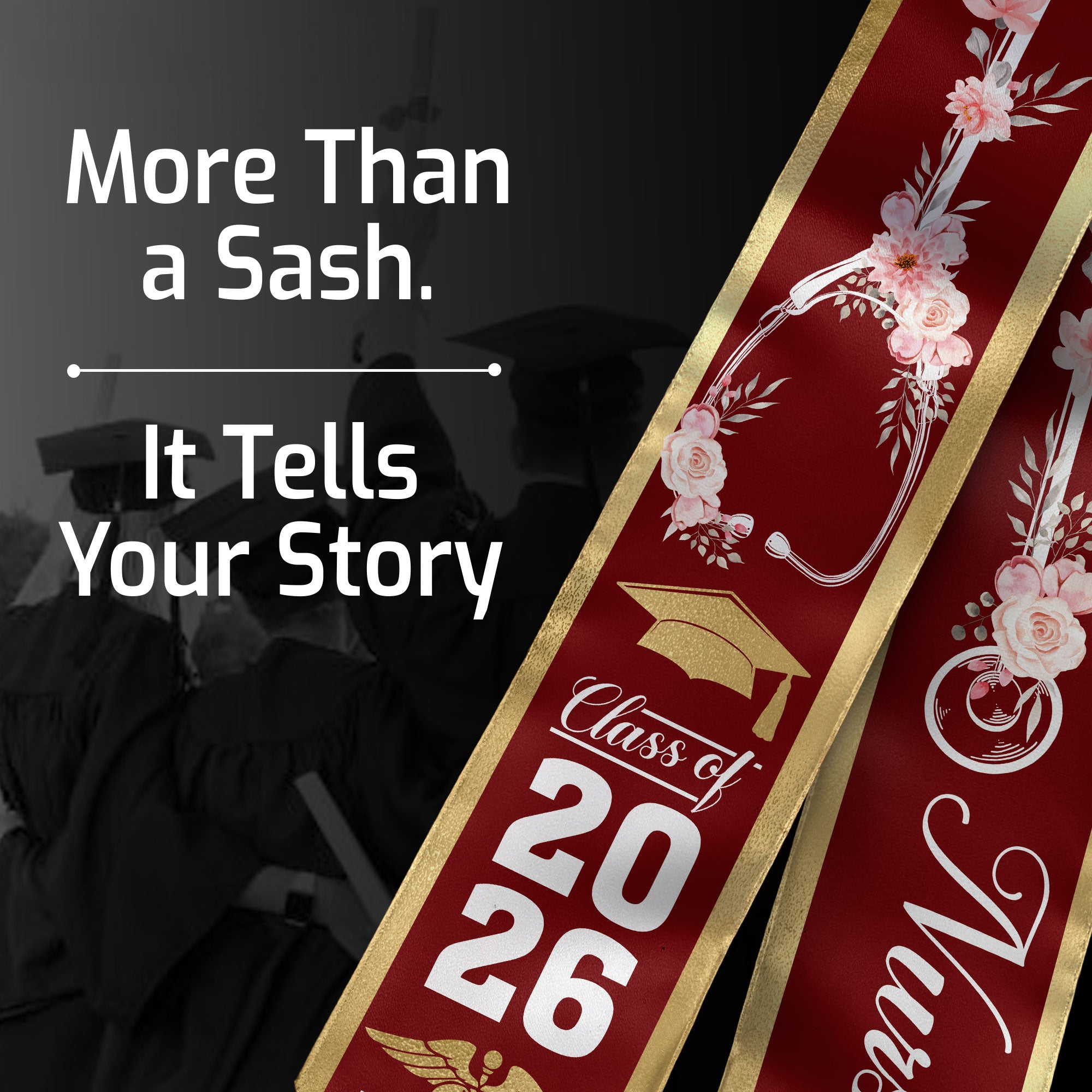 Nursing Graduation Stole 2026, RN Academic Sash for Professional Nurse Graduates